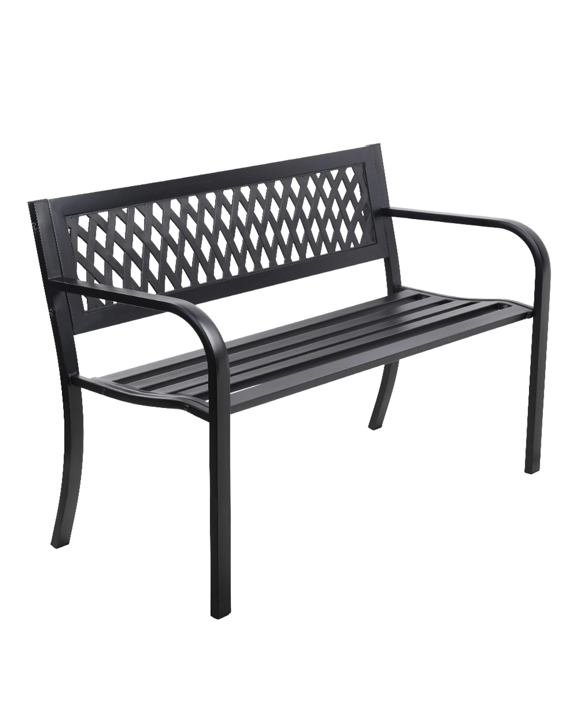 1 Gardeon Outdoor Garden Bench Seat Steel Outdoor Furniture 2 Seater Park
 - Black, 1 of 3