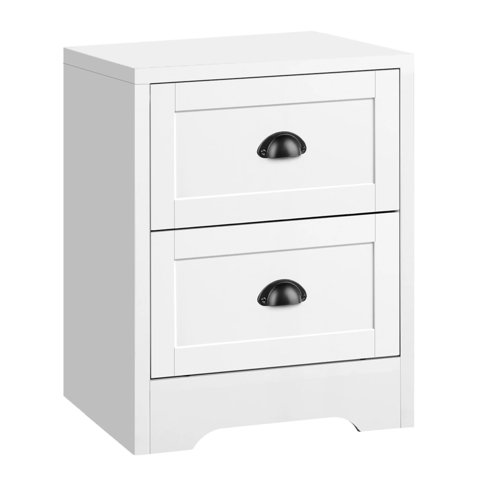 3 Alfordson 2x Bedside Table Hamptons Nightstand Storage Side Cabinet - White, 3 of 9