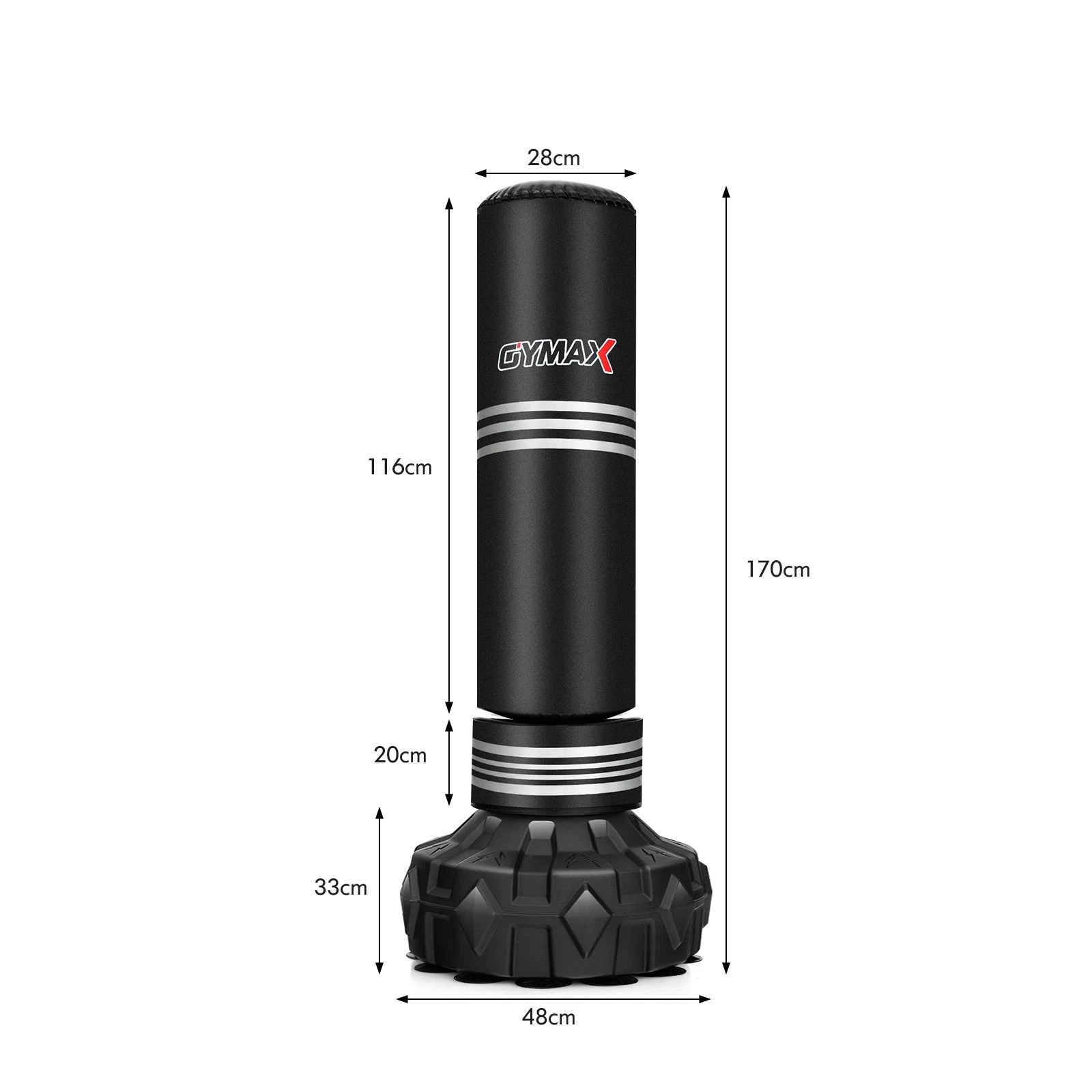 2 Costway 1.7m MMA Boxing Punching Bag UFC Low Kick Training Punchbag Fast Rebound Stand, 2 of 2