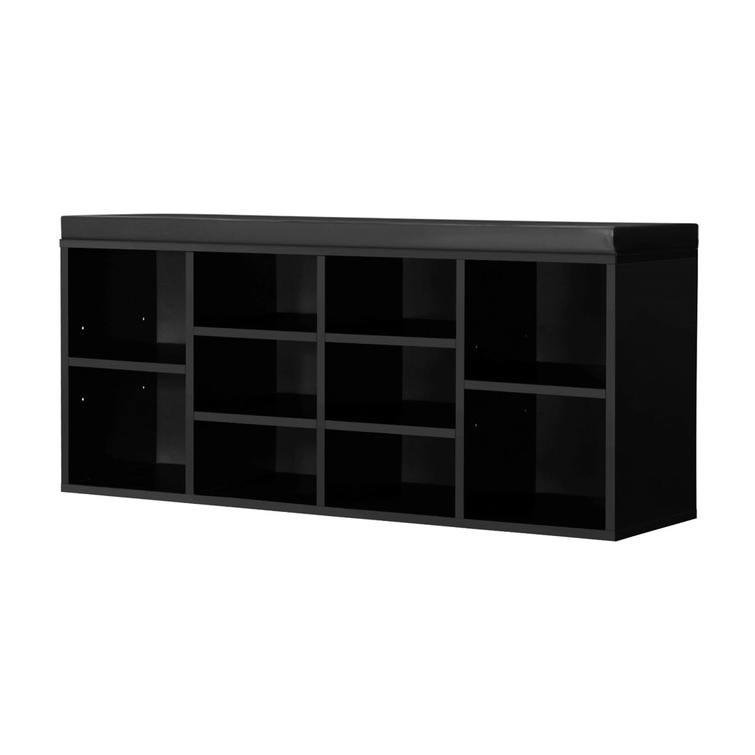 1 Oikiture Shoe Cabinet Bench Shoe Storage Rack Pu Padded Seat Organiser Cupboard
 - Black, 1 of 7