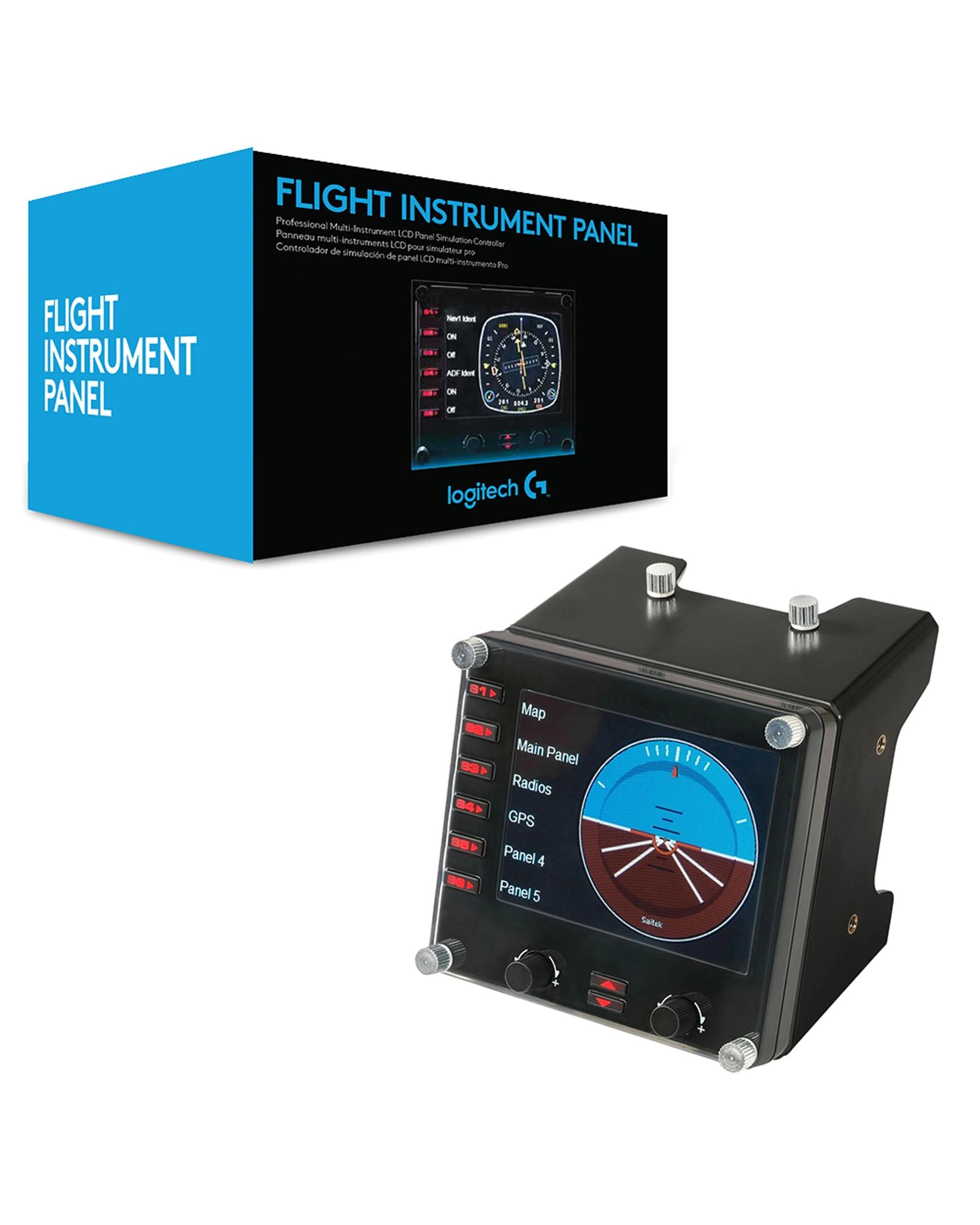 1 Logitech G Flight Instrument Panel - Black, 1 of 4