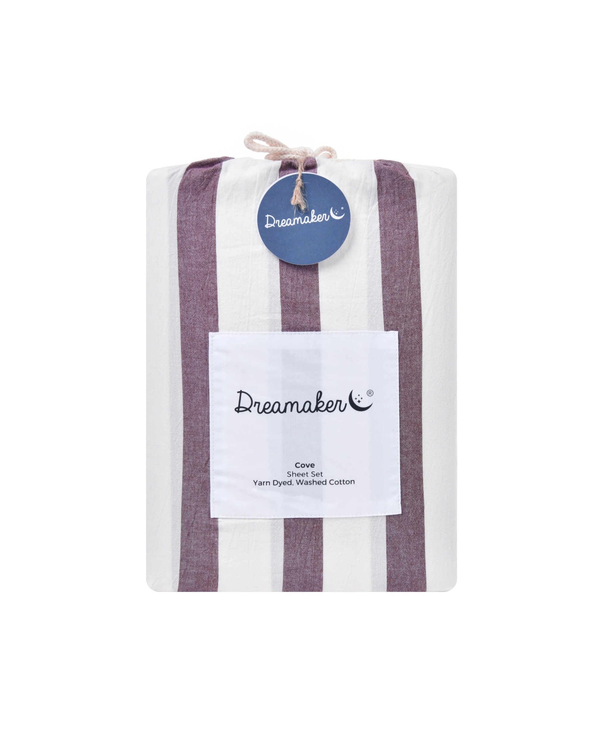 7 Dreamaker Cove Yarn Dyed Washed Cotton Striped Sheet Set - King Single Bed - Plum, 7 of 7