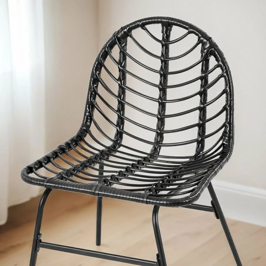 5 Gardeon 2x Outdoor Chairs Dining Chair Lounge Wicker Patio Furniture - Black, 5 of 6