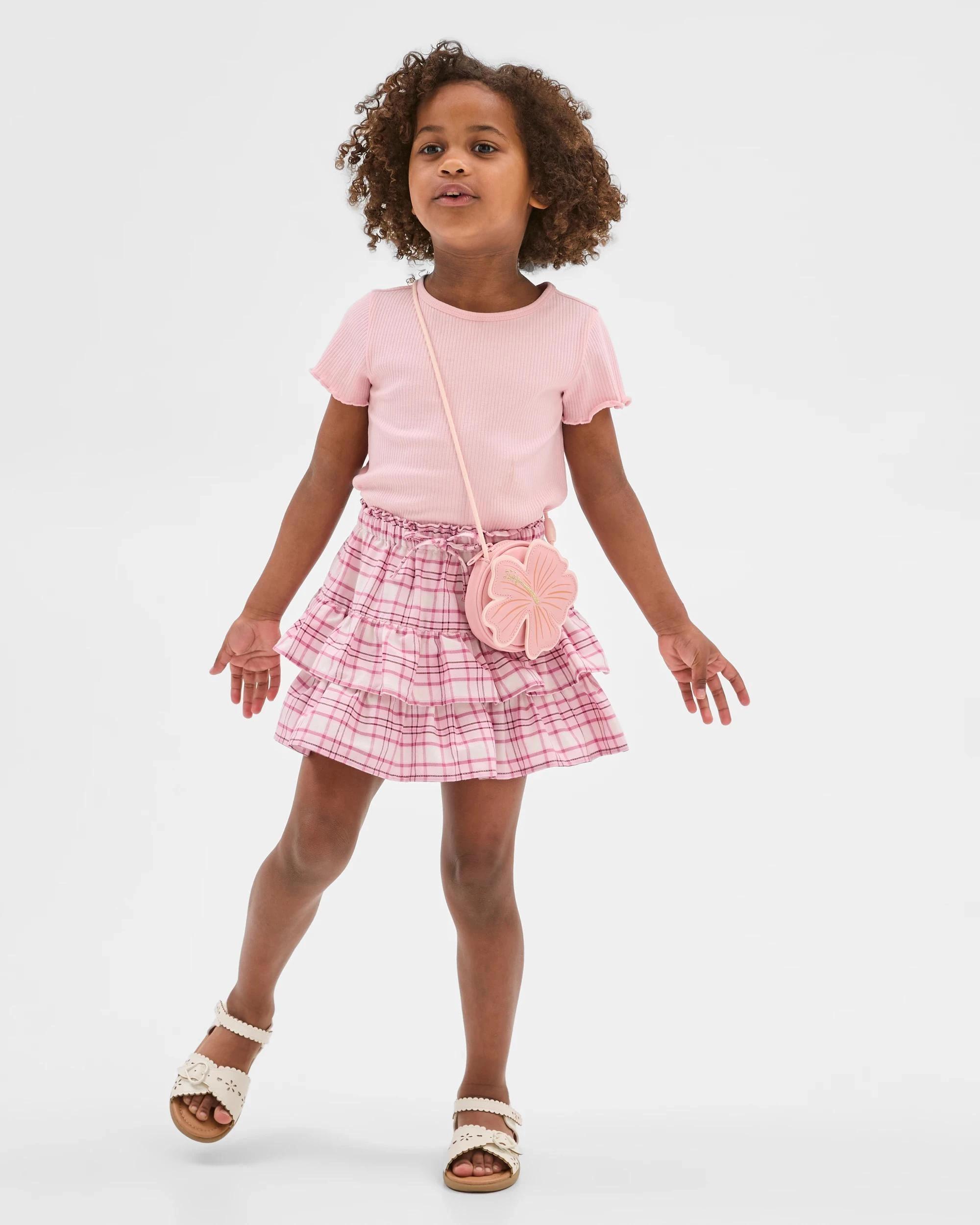 1 Target Australian Cotton Fashion Woven Check Rara Skirt PINK, 1 of 10