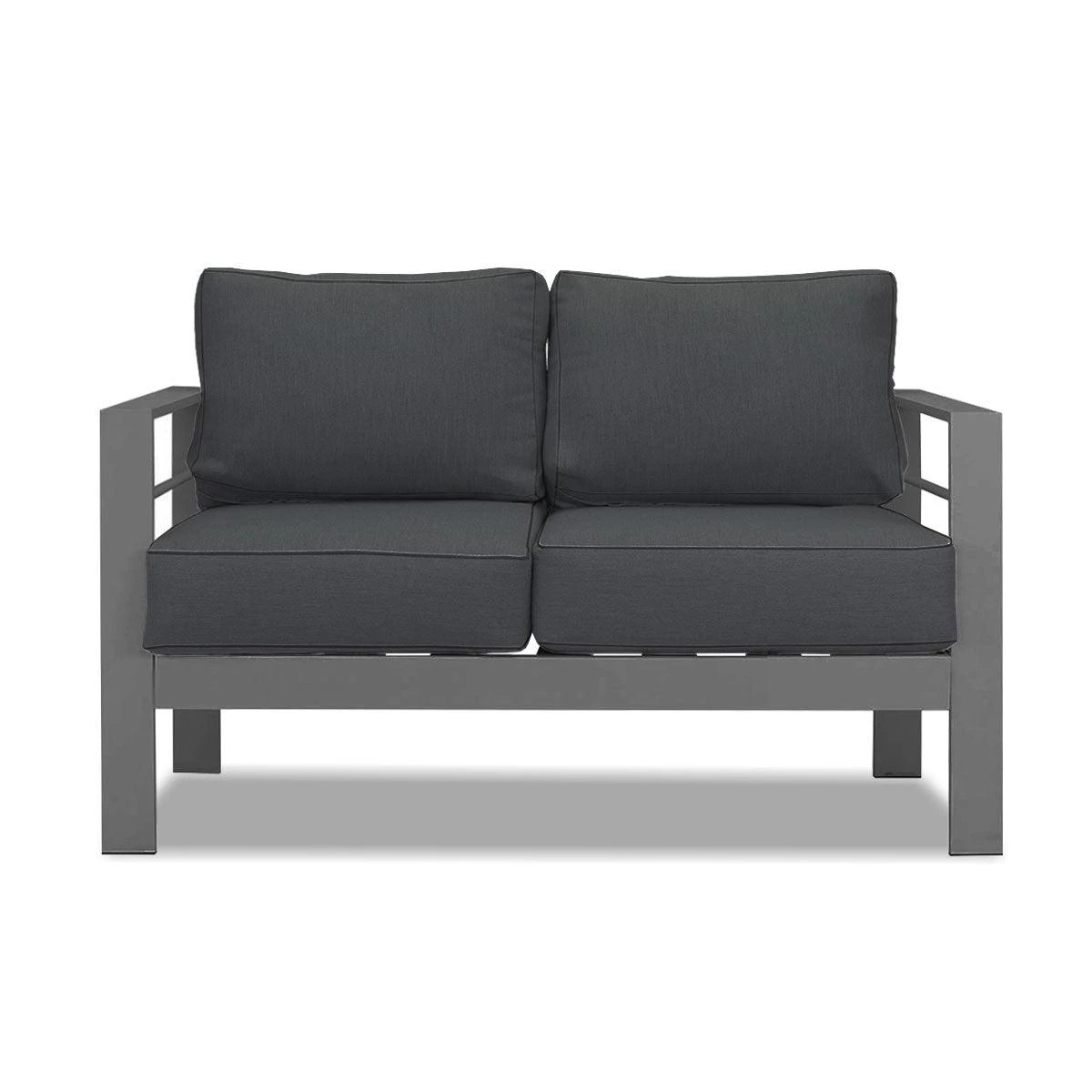 4 Moda Living Paris 4 Piece Charcoal Aluminium Sofa Lounge Set - Dark Grey Cushion - Charcoal, 4 of 7