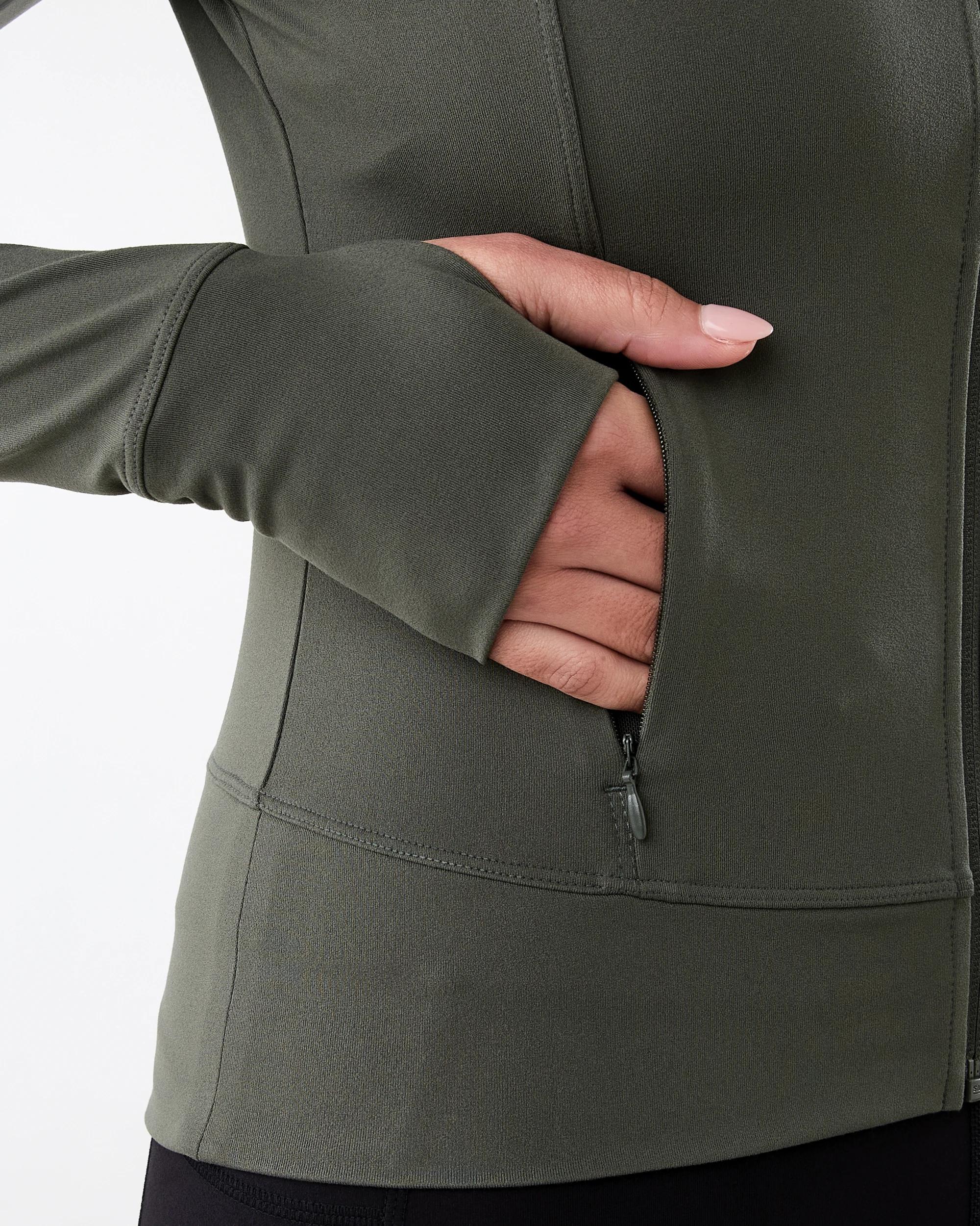 7 Active Womens Long Sleeve Ultrasoft Jacket Cargo Grn, 7 of 7