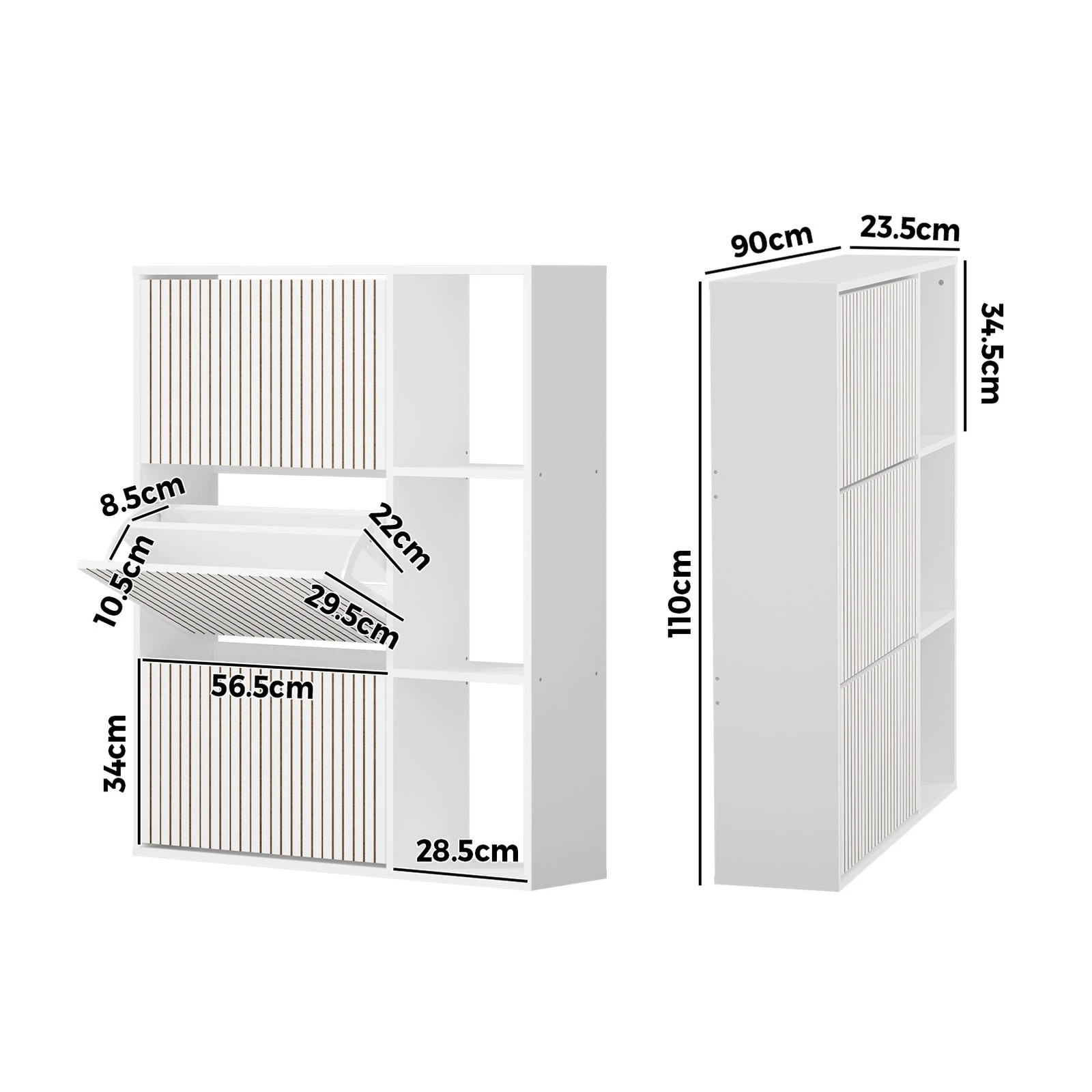 10 Oikiture Shoe Rack Storage Cabinet With Display Shelves Organiser
 - White, 10 of 10
