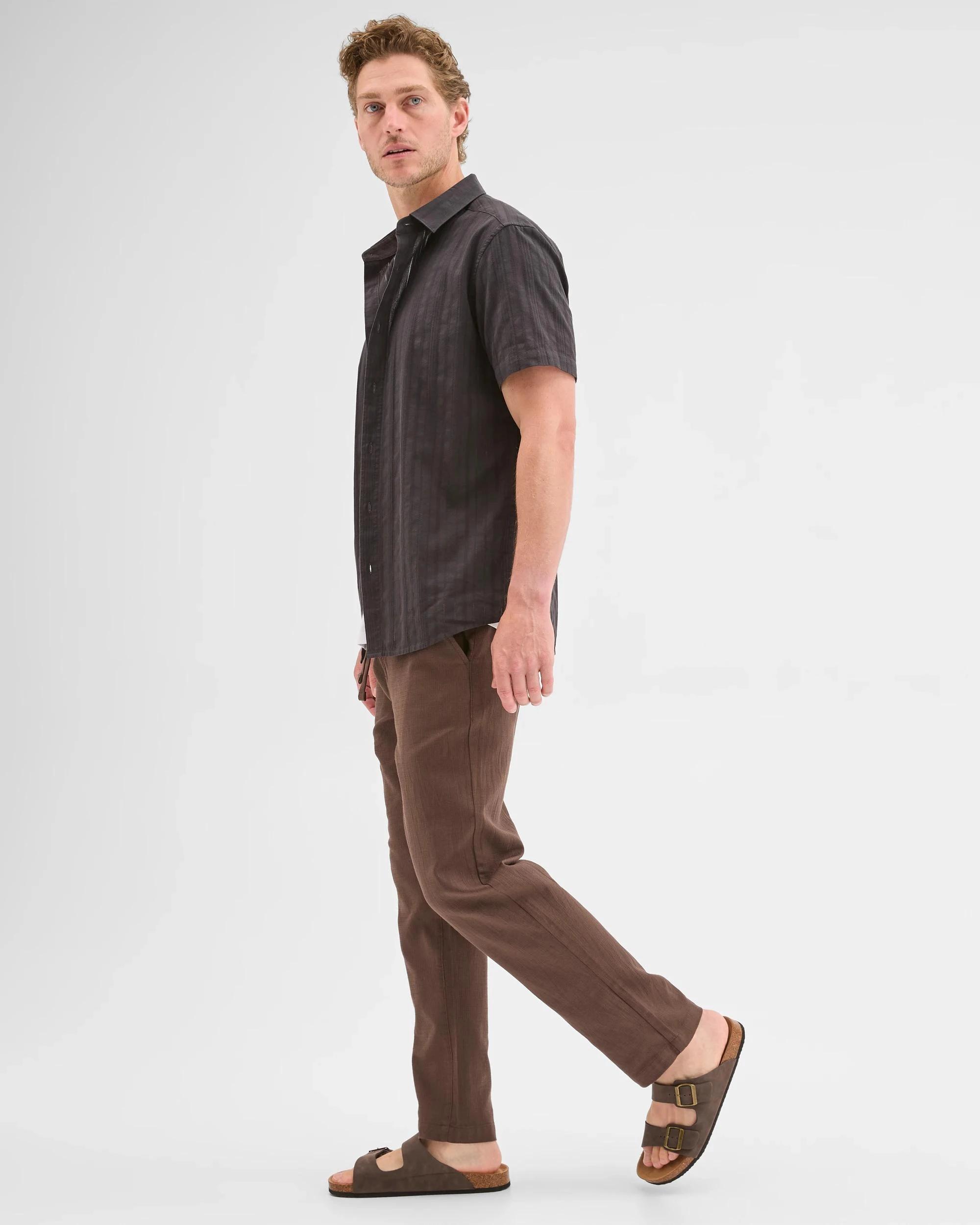 3 Target Australian Cotton Relaxed Textured Pants CHOCOLATE, 3 of 5