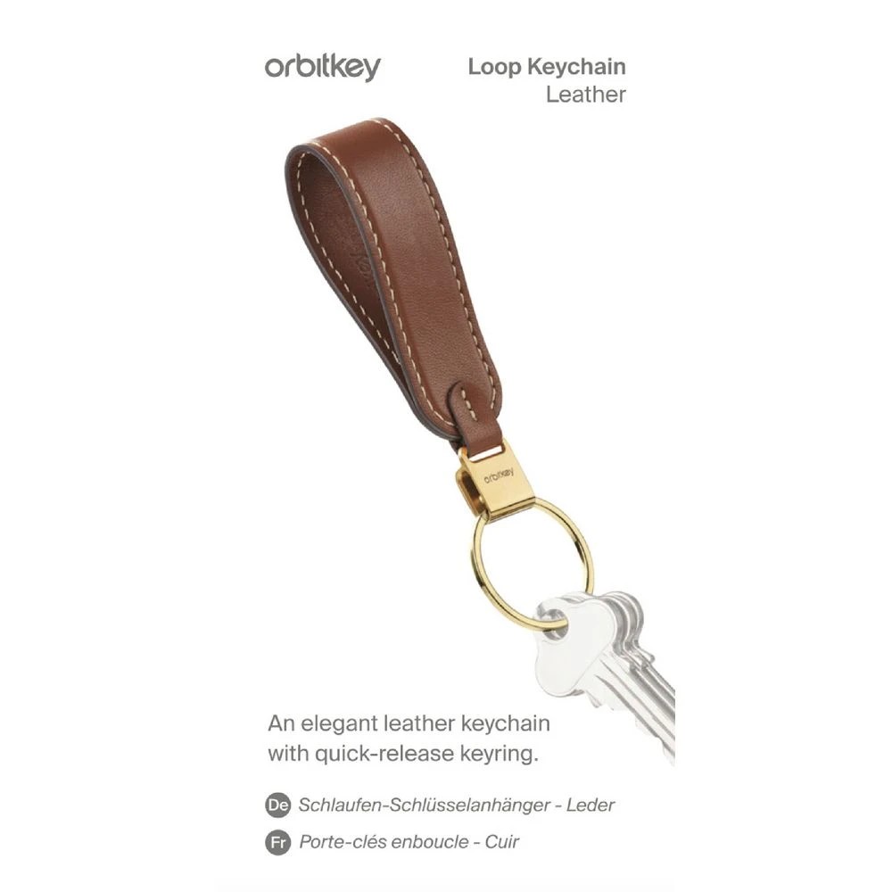 2 Orbitkey Loop Keychain Leather Caramel, 2 of 6