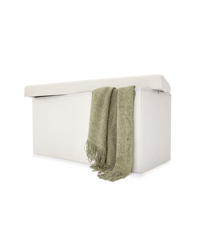 Linen Look Storage Ottoman - B