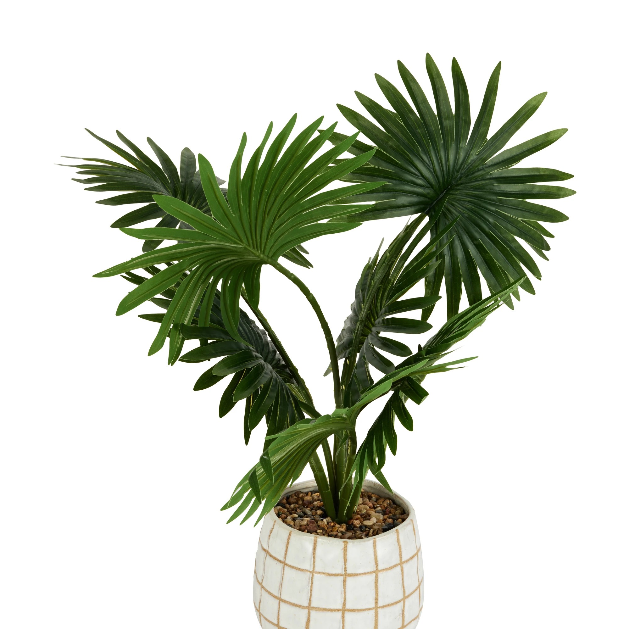 3 Artificial Palm in Check Pot, 3 of 5