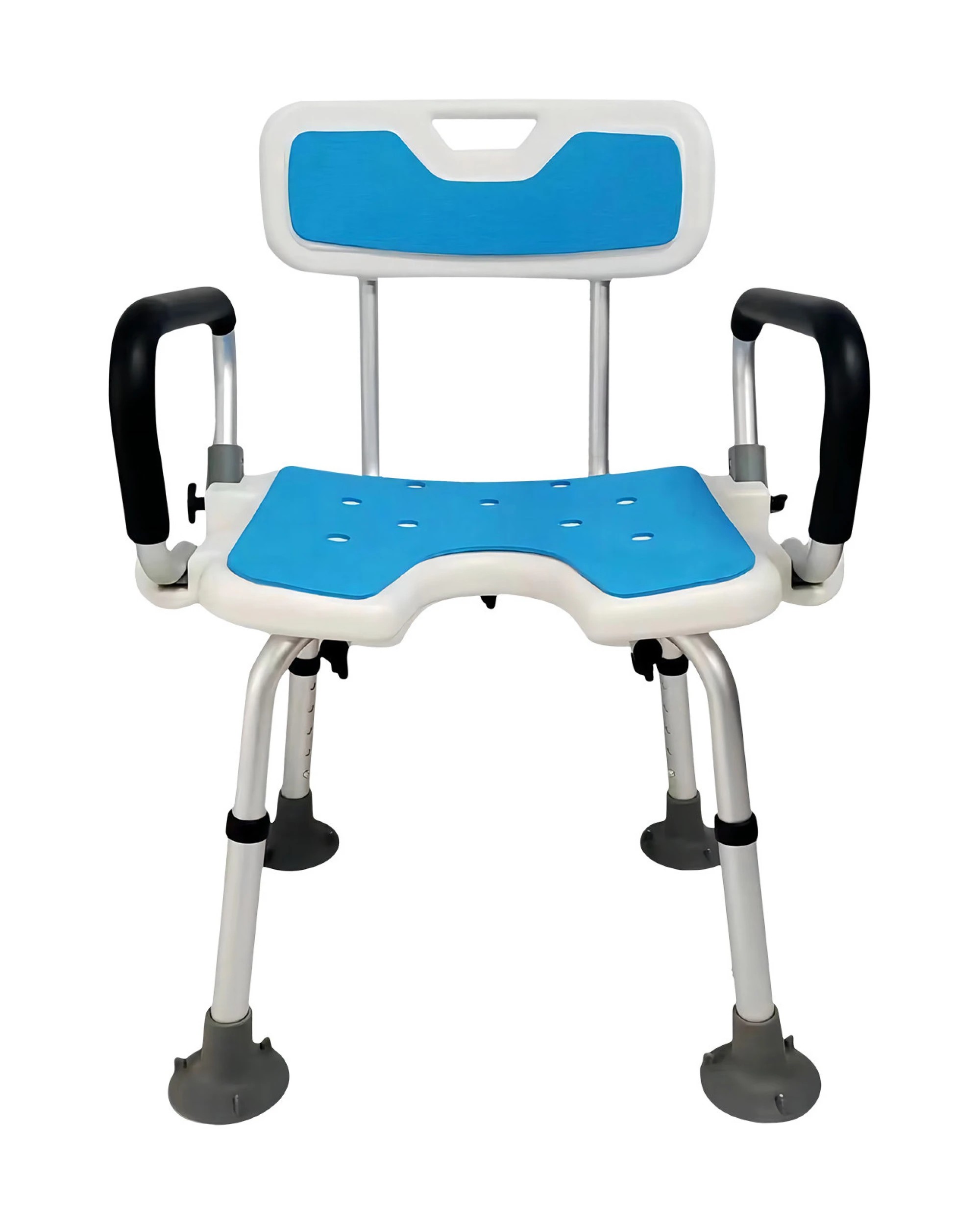 4 Orthonica Shower Chair with Adjustable Armrests Bathroom Aid Bath Tub Stool Seat - Blue, 4 of 9