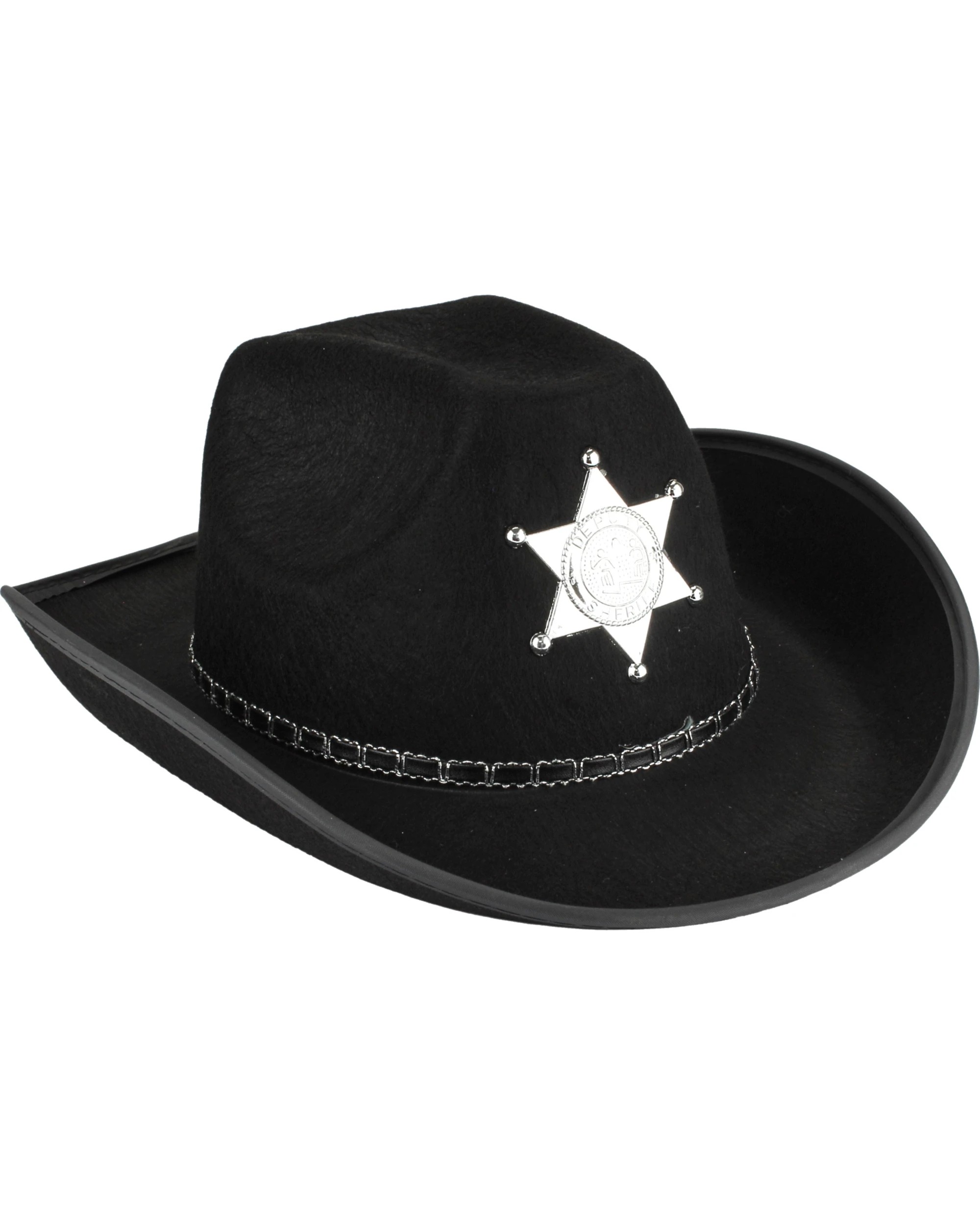 1 JD Party Adult Black Sheriff Hat - One Size - Black, 1 of 1