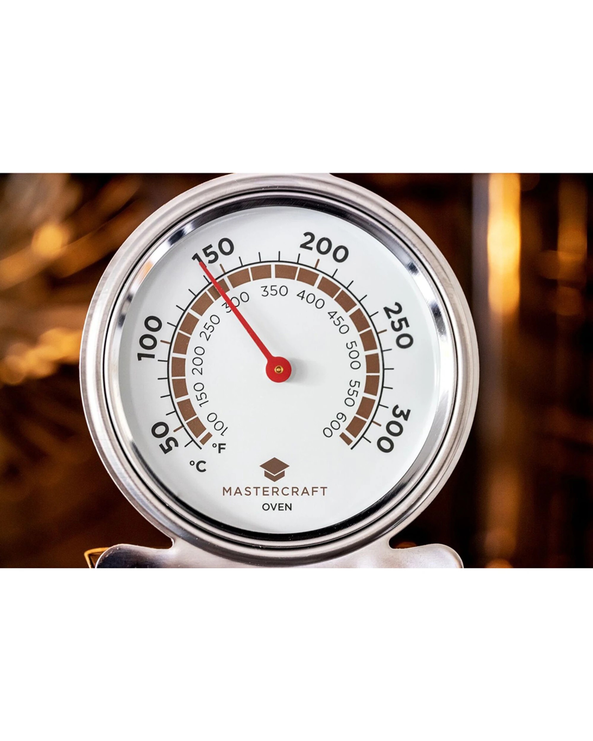 6 Mastercraft 2PK Round 10cm Stainless Steel Oven Thermometer Easy Read Dial - Silver, 6 of 6