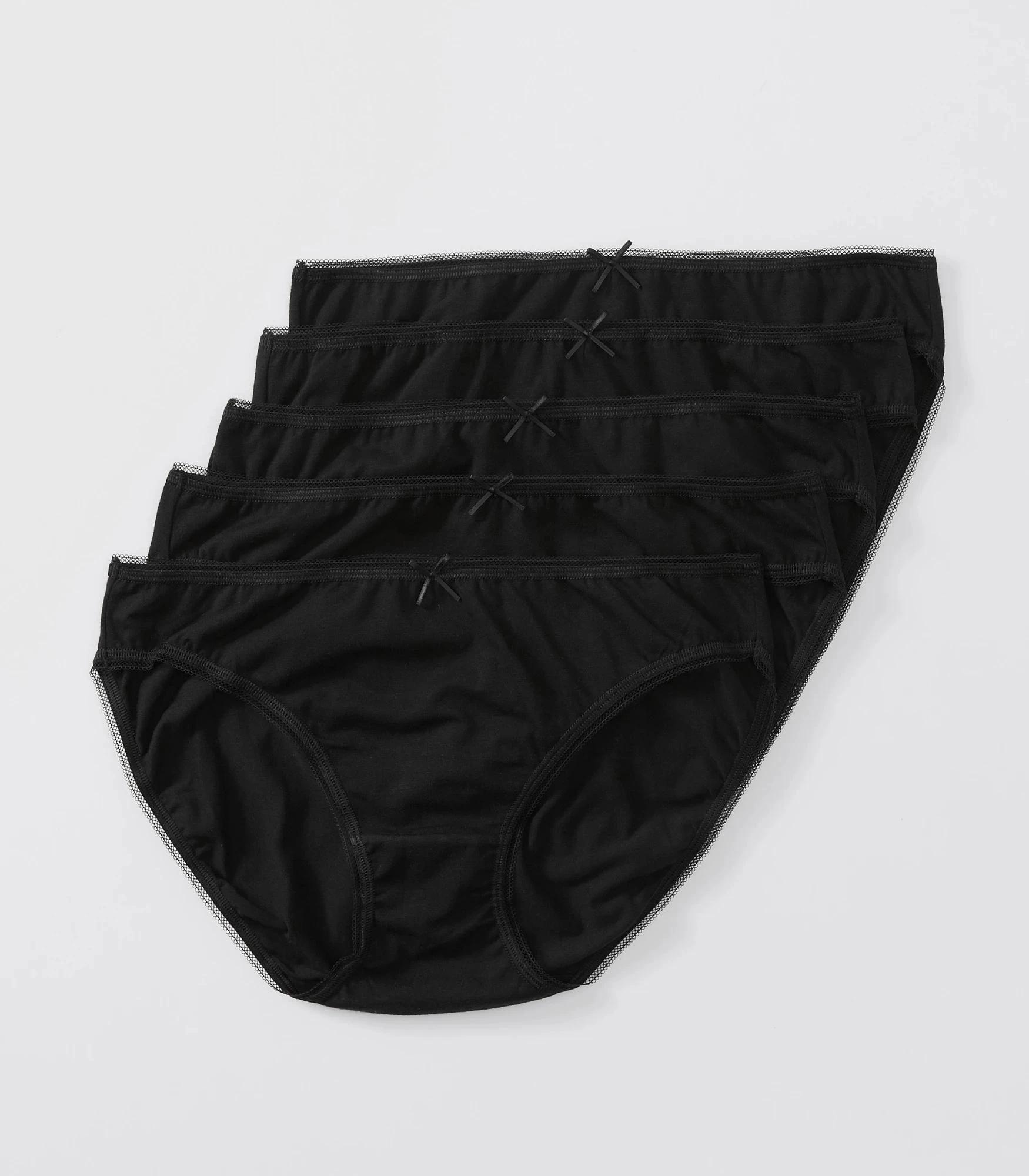 1 Target Women's Cotton/Elastane Bikini Briefs 5 Pack BLACK, 1 of 5