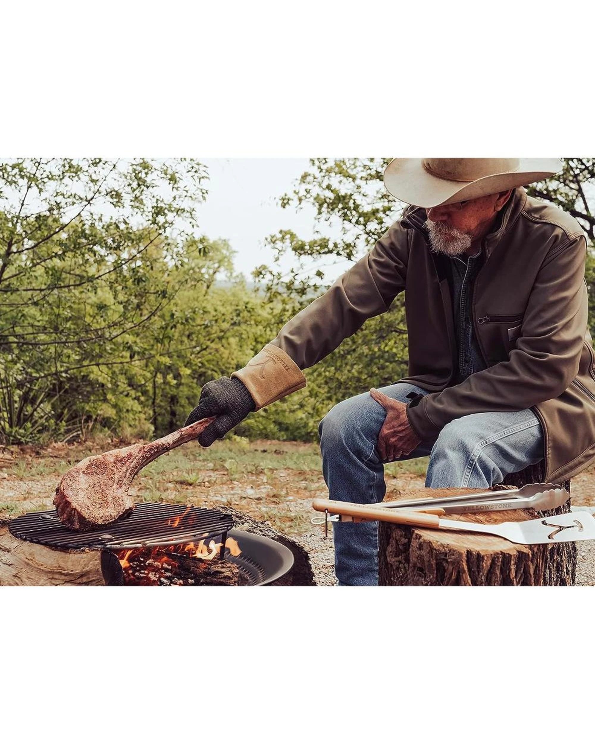 7 Proud Grill Company Yellowstone BBQ 2pc Tool Set  Spatula and Tongs, 7 of 10