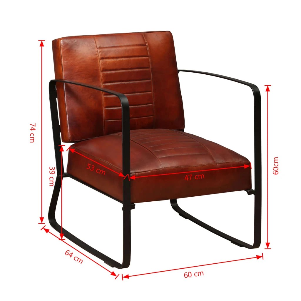7 vidaXL Leather chair Industrial - Brown, 7 of 7