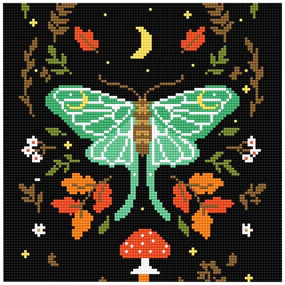 2 Craftsmart Crystal Canvas 28x28 Midnight Moth, 2 of 2