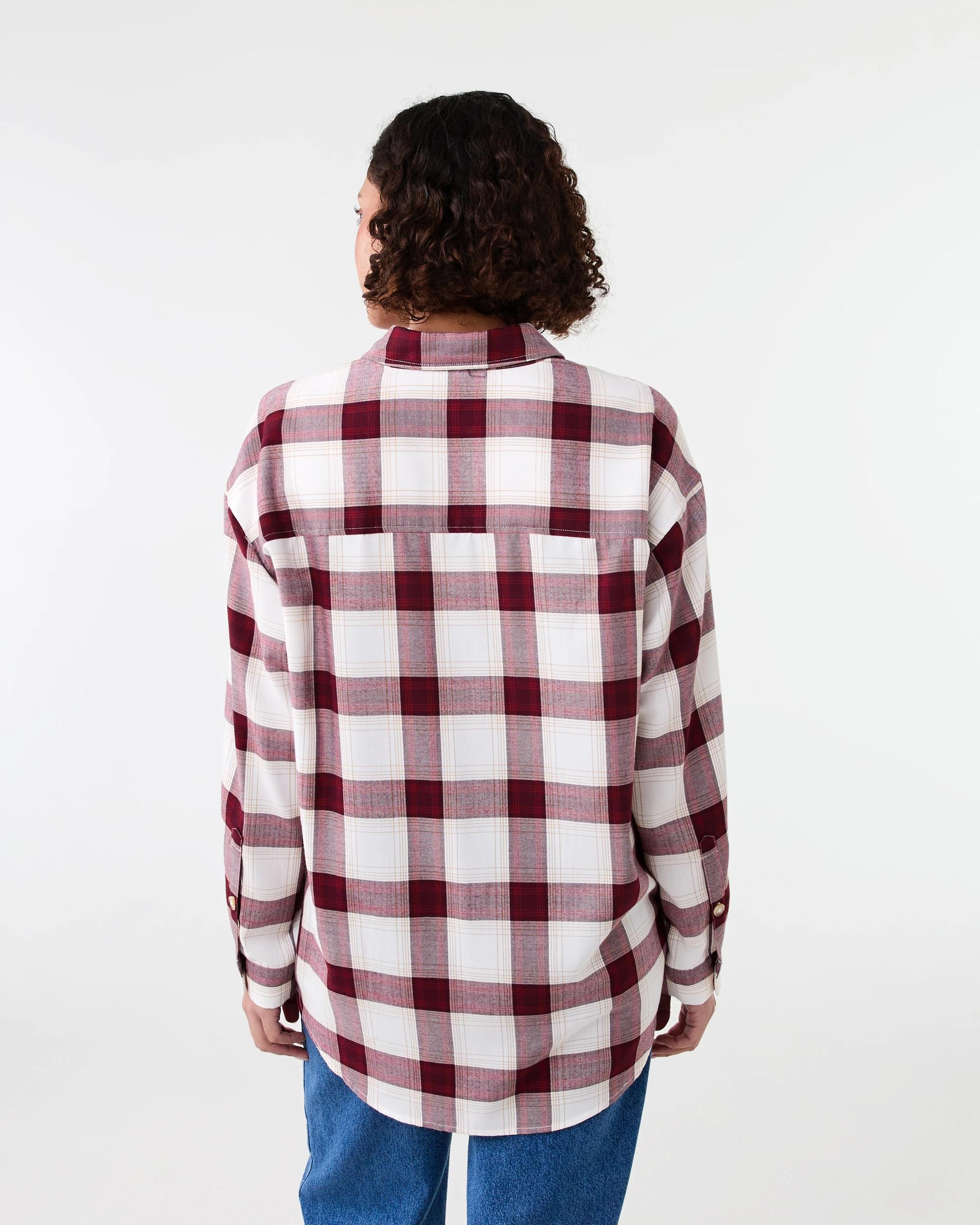 3 Long Sleeve Brushed Check Shirt Check Port, 3 of 7