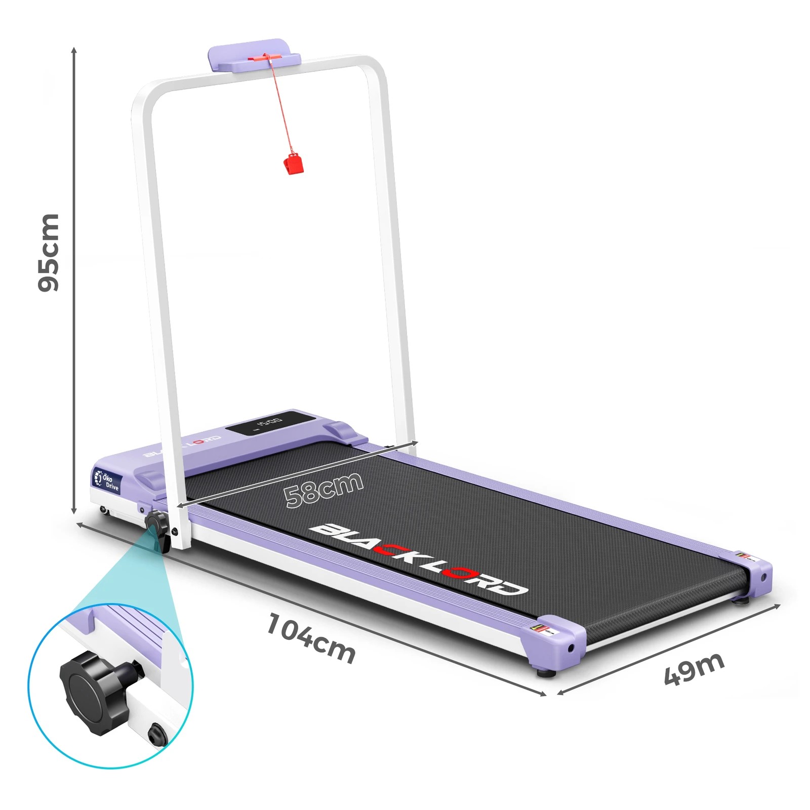 10 Black Lord Treadmill Electric Walking Pad Under Desk Home Gym Fitness Incline - Purple, 10 of 10