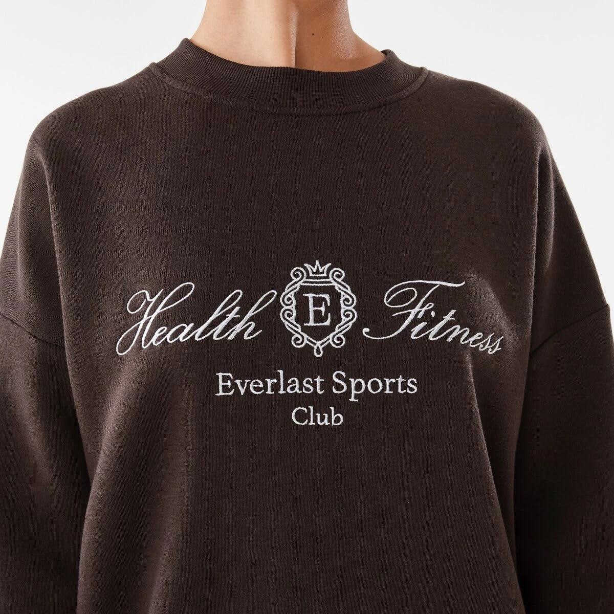 6 Everlast Womens Street Oversized Crew Sweatshirt Coffee, 6 of 6