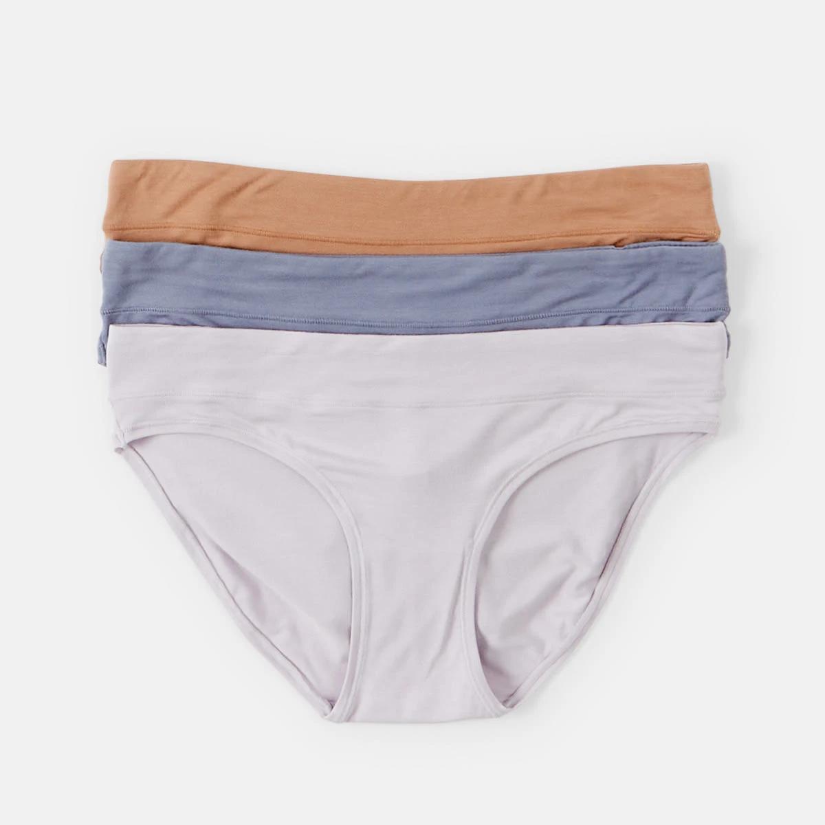 1 3 Pack Bamboo Blend Bikini Briefs GREY HAZINESS, STEEL GREY, SOFT CLAY, 1 of 8