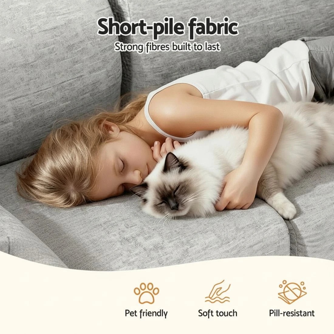 5 Artiss 2 Seater Sofa Modular Sectional Sofas Couch Bed No Assembly Living Room - Grey, 5 of 8