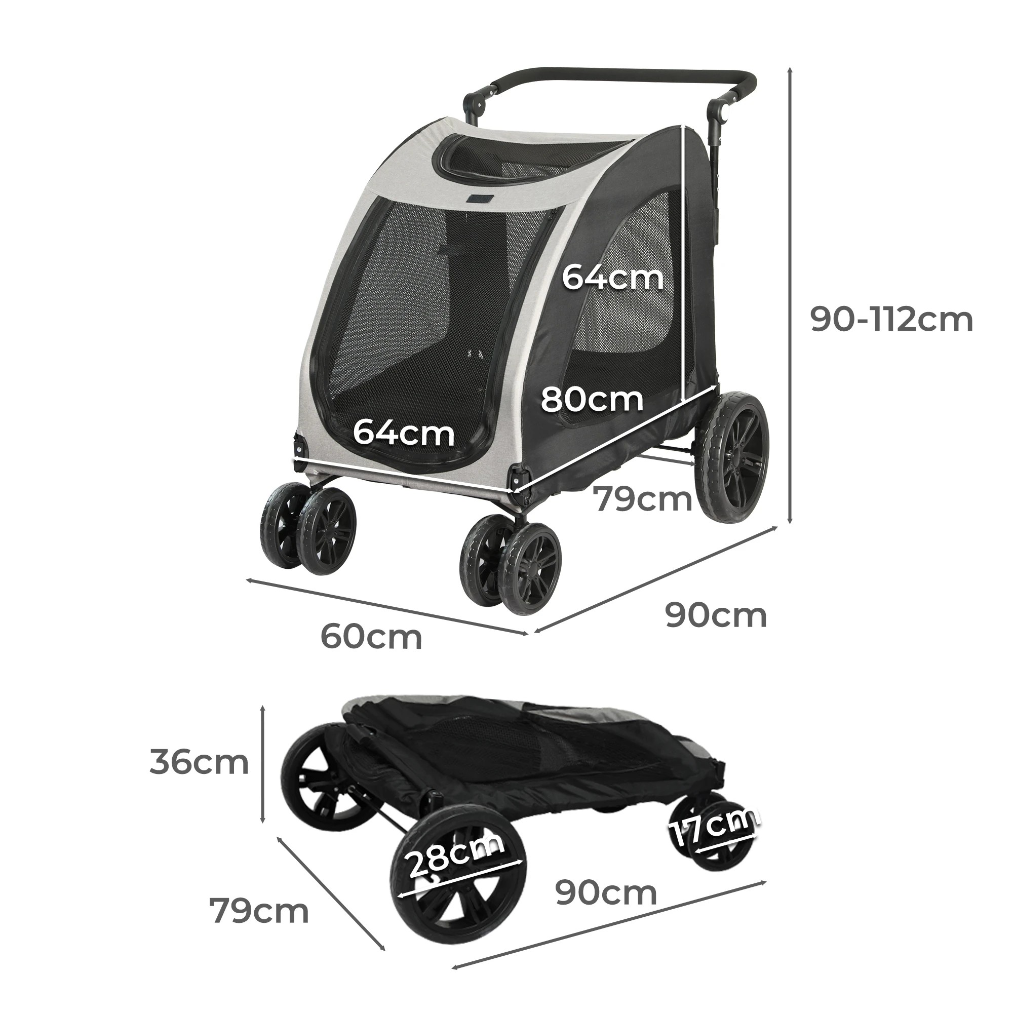 2 Pawz Pet Stroller - Black, 2 of 5