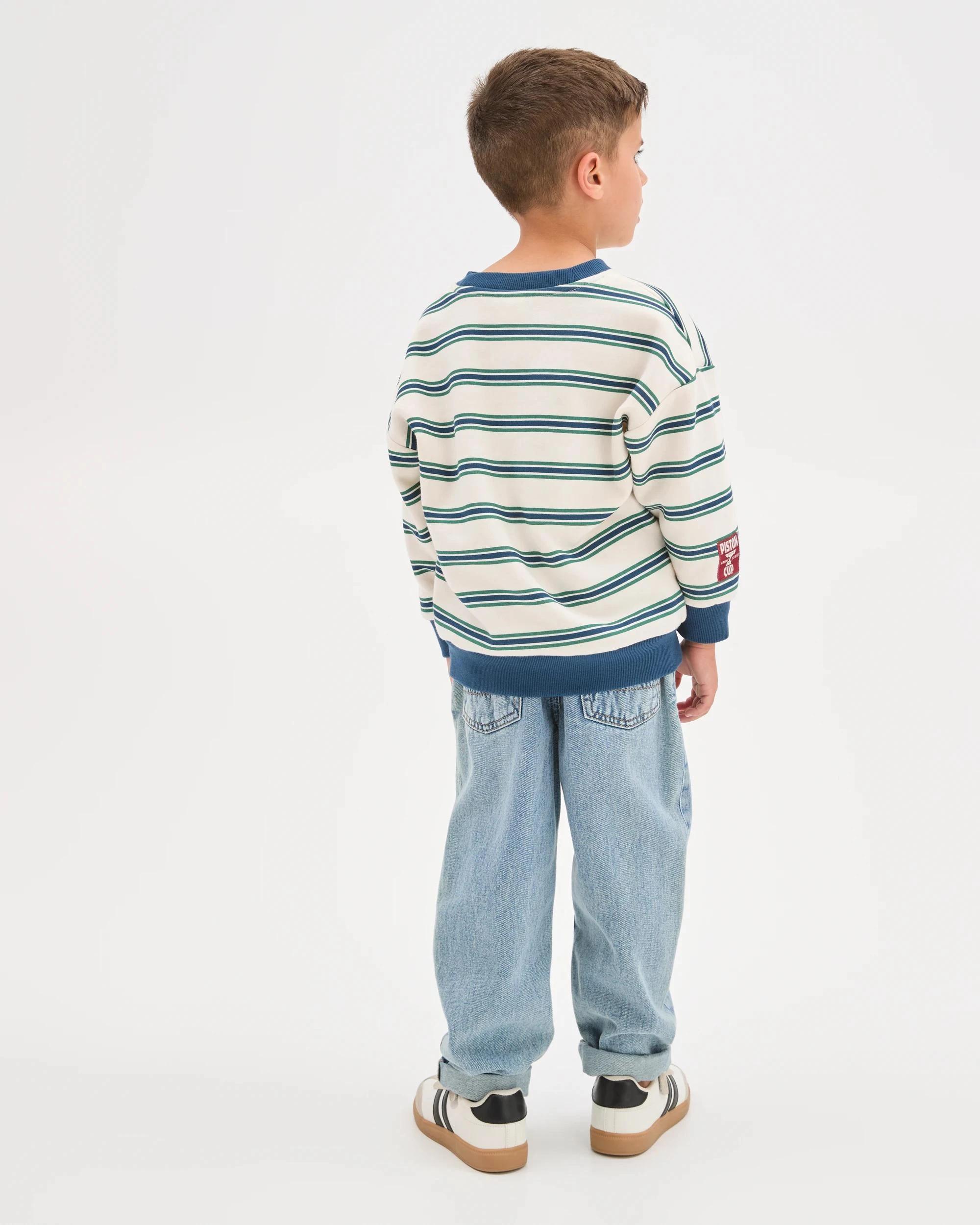 3 Disney Pixar Cars Australian Cotton Blend Stripe Sweat Top CREAM, 3 of 4