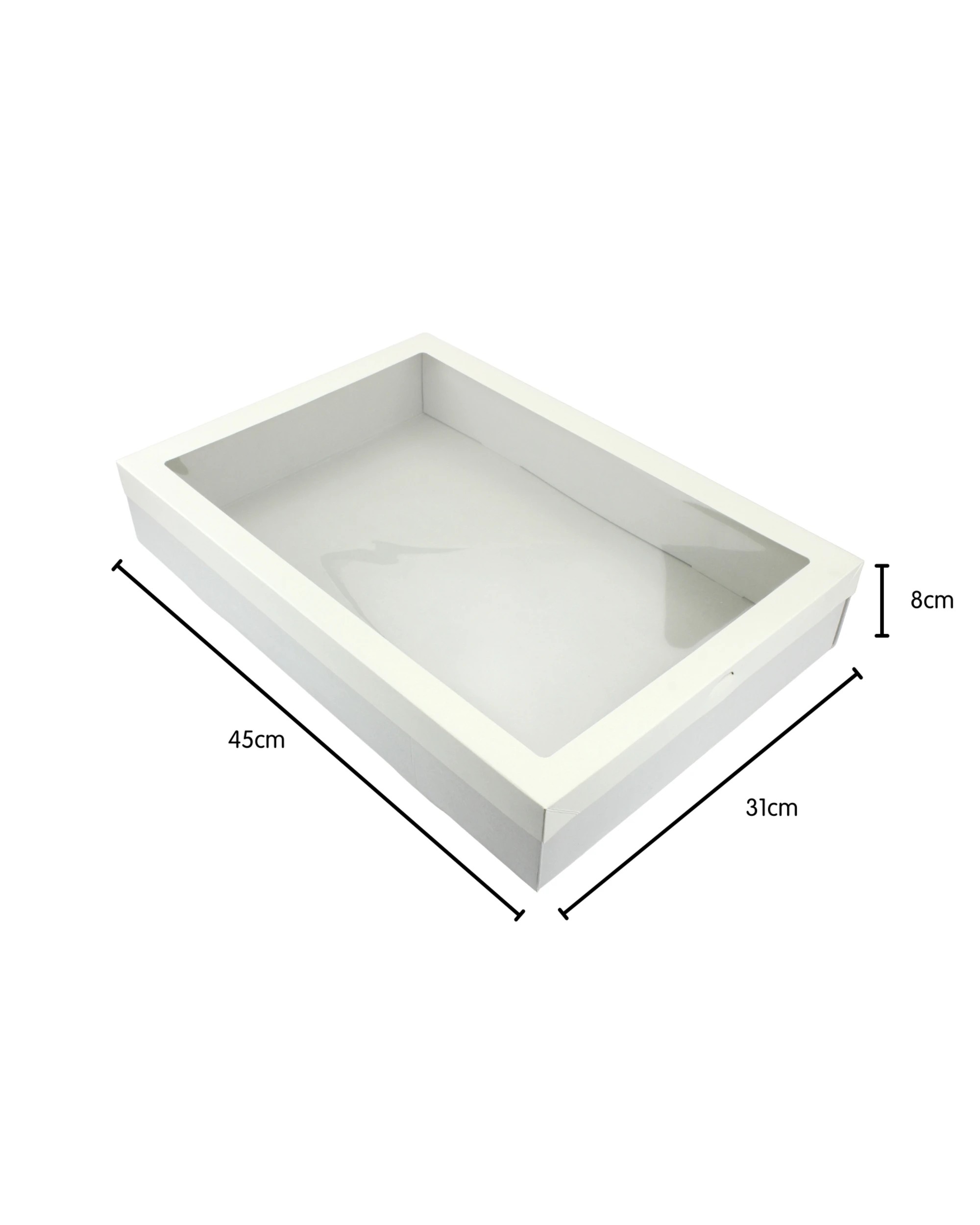 3 Alpen Eco White Grazing Boxes with Lids 45cm x 31cm x 8cm Pack of 2 - White, 3 of 4