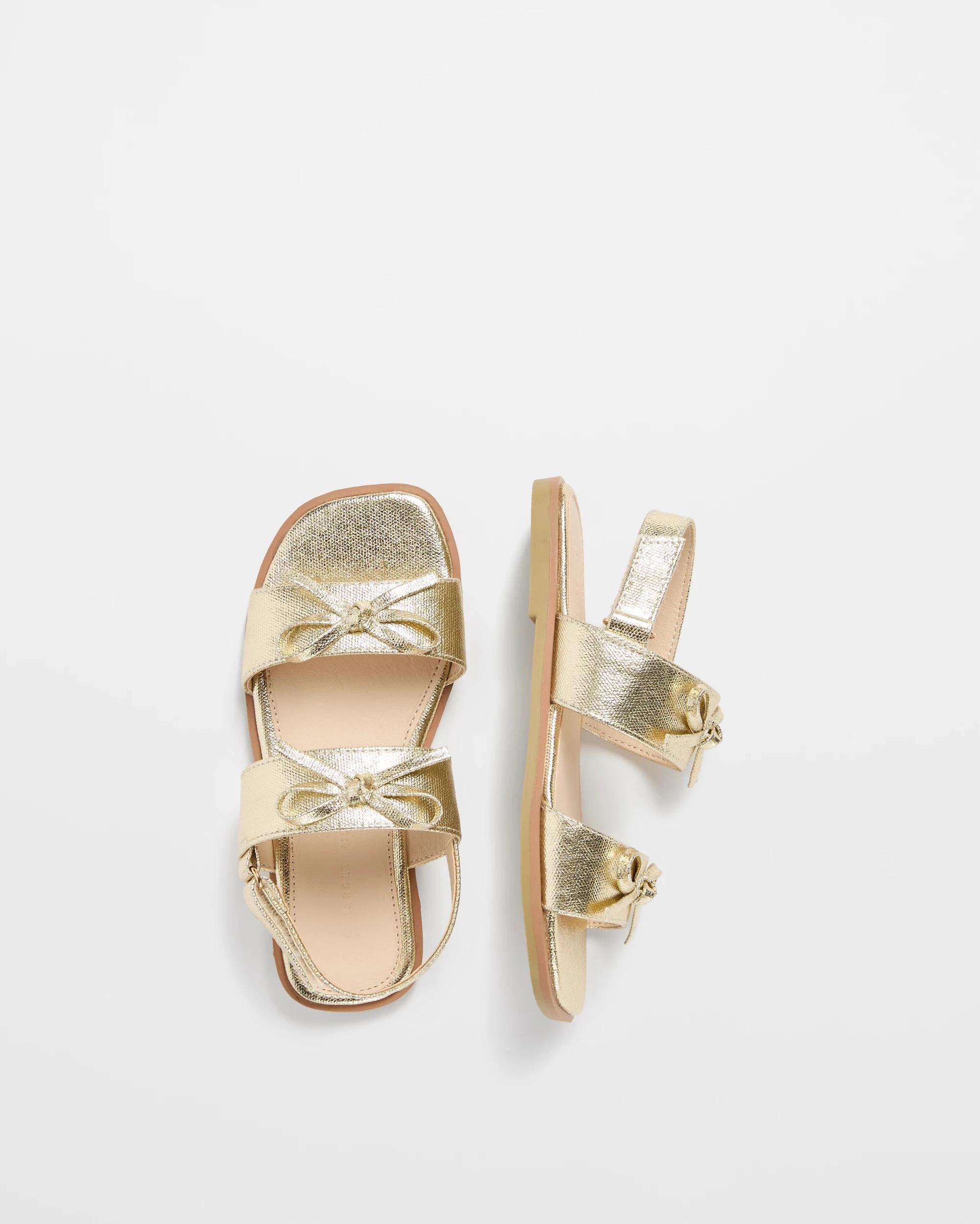 2 Target Kids Girls Junior Bow Sandal GOLD, 2 of 3
