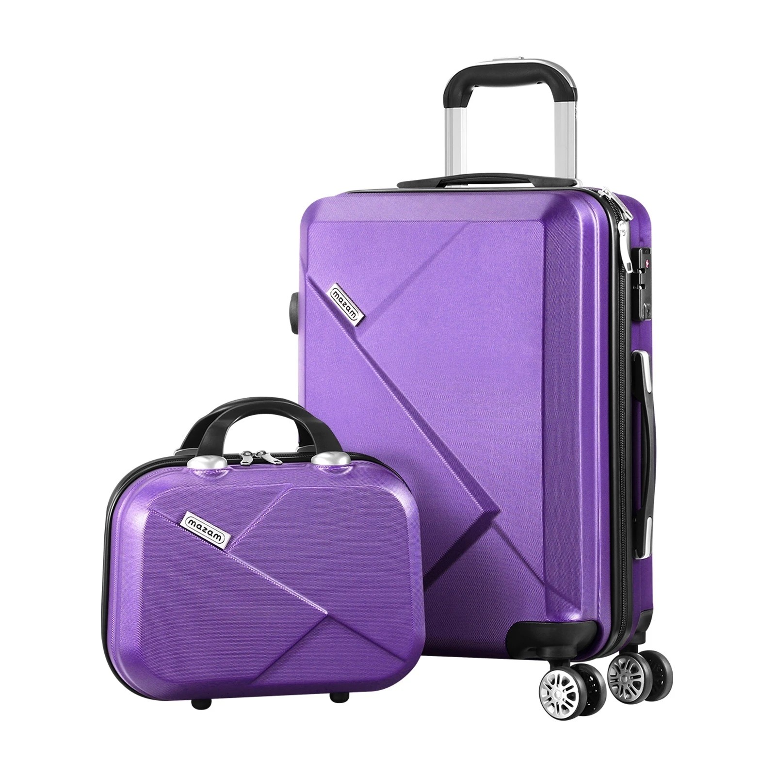 1 Mazam 2PCS Luggage Suitcase Trolley Set - Purple, 1 of 8