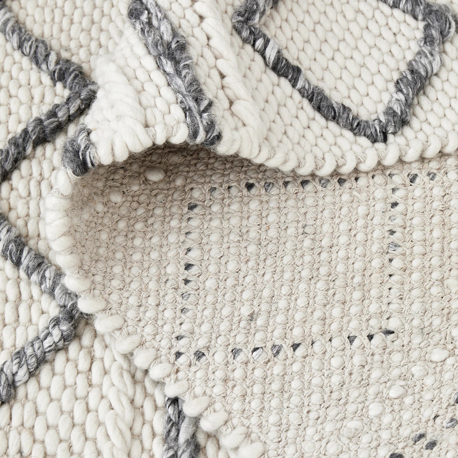 6 Common Ground Rugs Alcove 326 280x190cm - Large Handwoven Wool Floor Rug - White, 6 of 7
