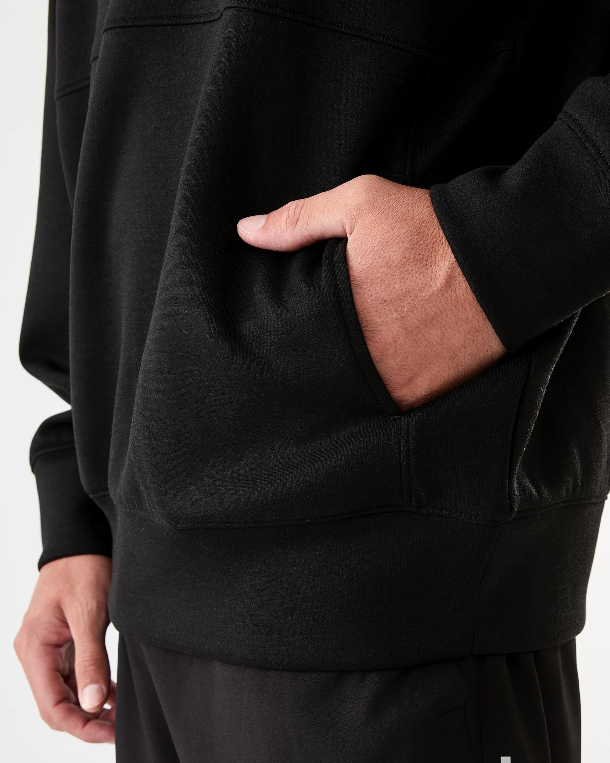 8 Active Mens Relaxed Scuba Hoodie Black, 8 of 8