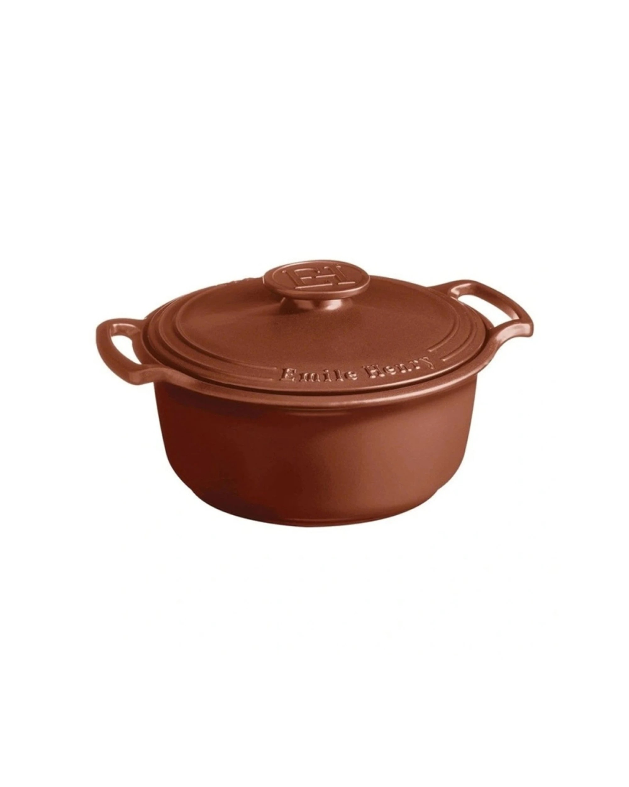 1 Emile Henry Sublime Round Casserole Dish Ceramic Cookware Oven Safe 4L Sienne - Brown, 1 of 5