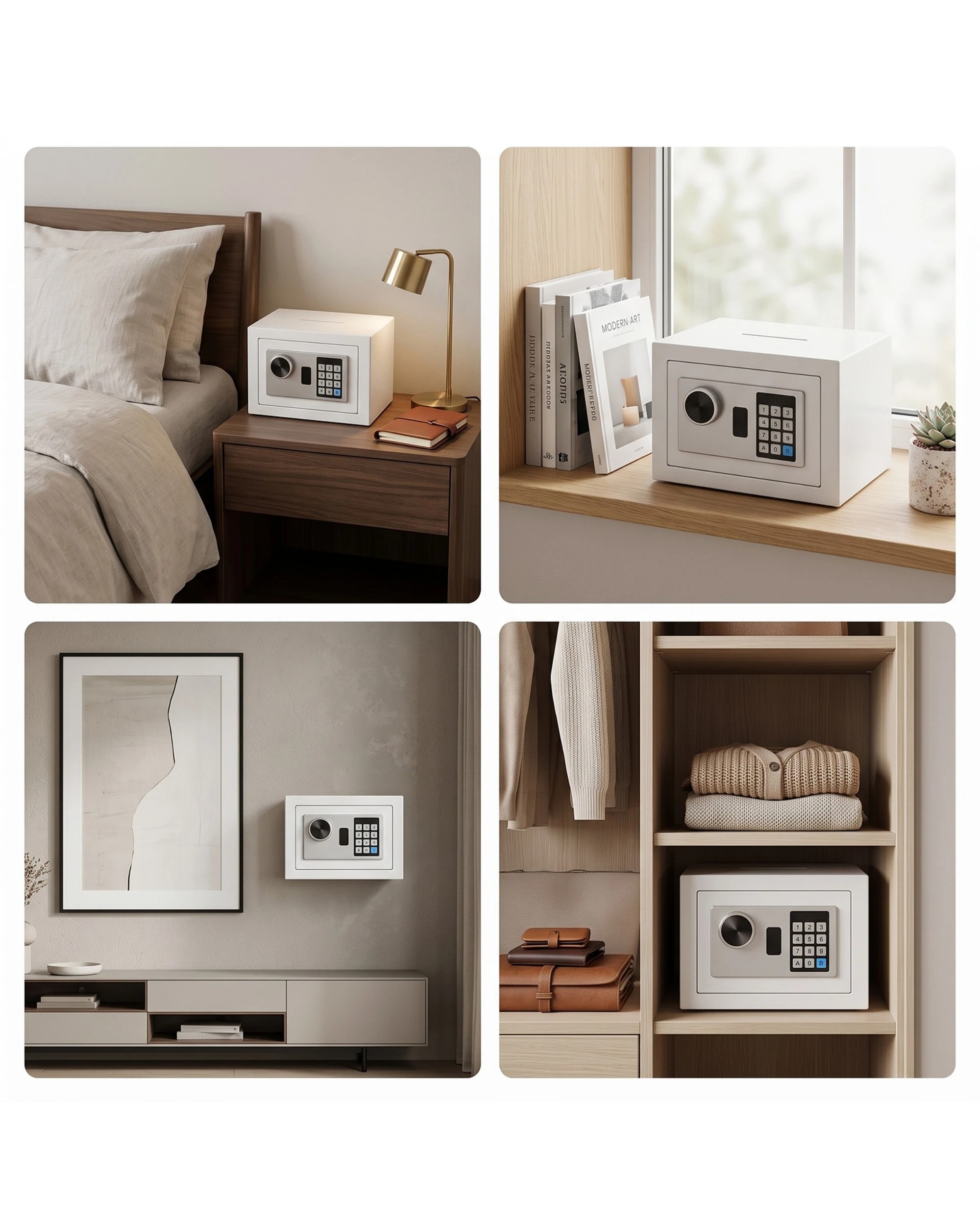 7 Advwin 7.2L Digital Safe Box with Keypad & Keys, Steel Security Home Safe for cash, passports, jewelry - White, 7 of 7