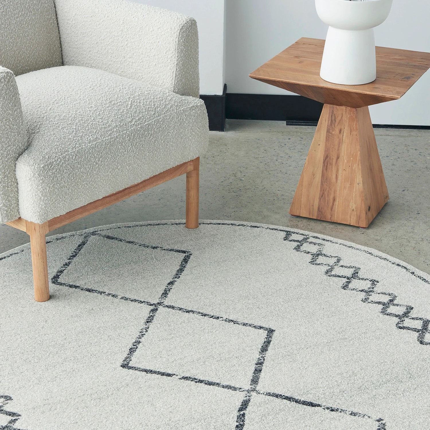 3 Common Ground Rugs Elysium Kylie 150x150cm - Small Round Rug - Natural, 3 of 6