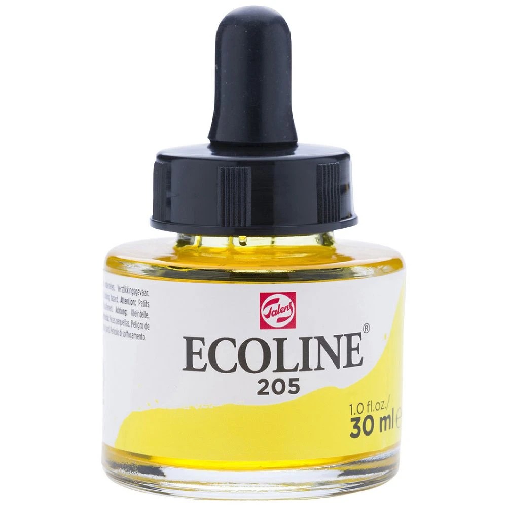 1 Ecoline Liquid Watercolour 30mL Lemon Yellow 205, 1 of 2