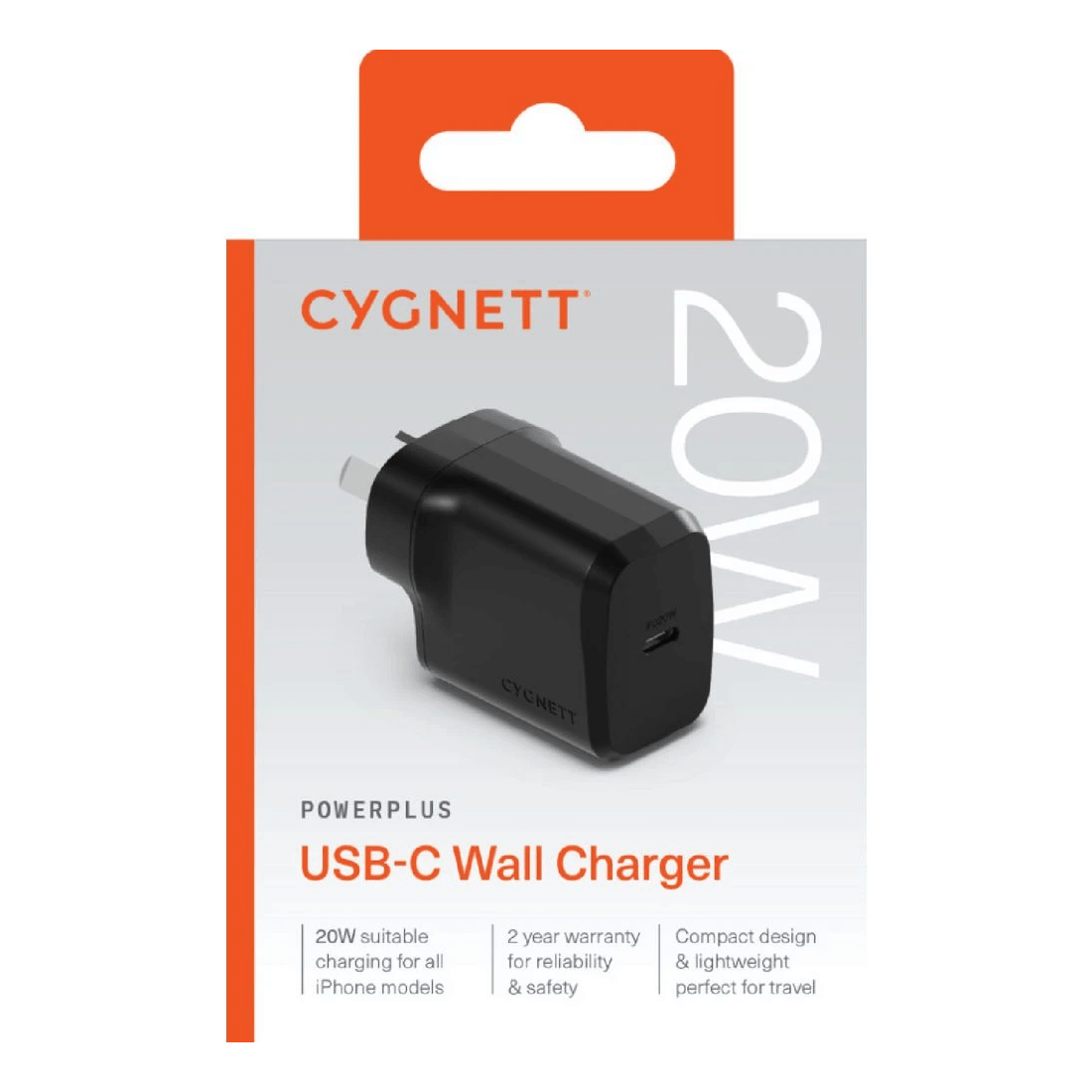 2 Cygnett PowerPlus 20W USB-C Wall Charger Black, 2 of 3
