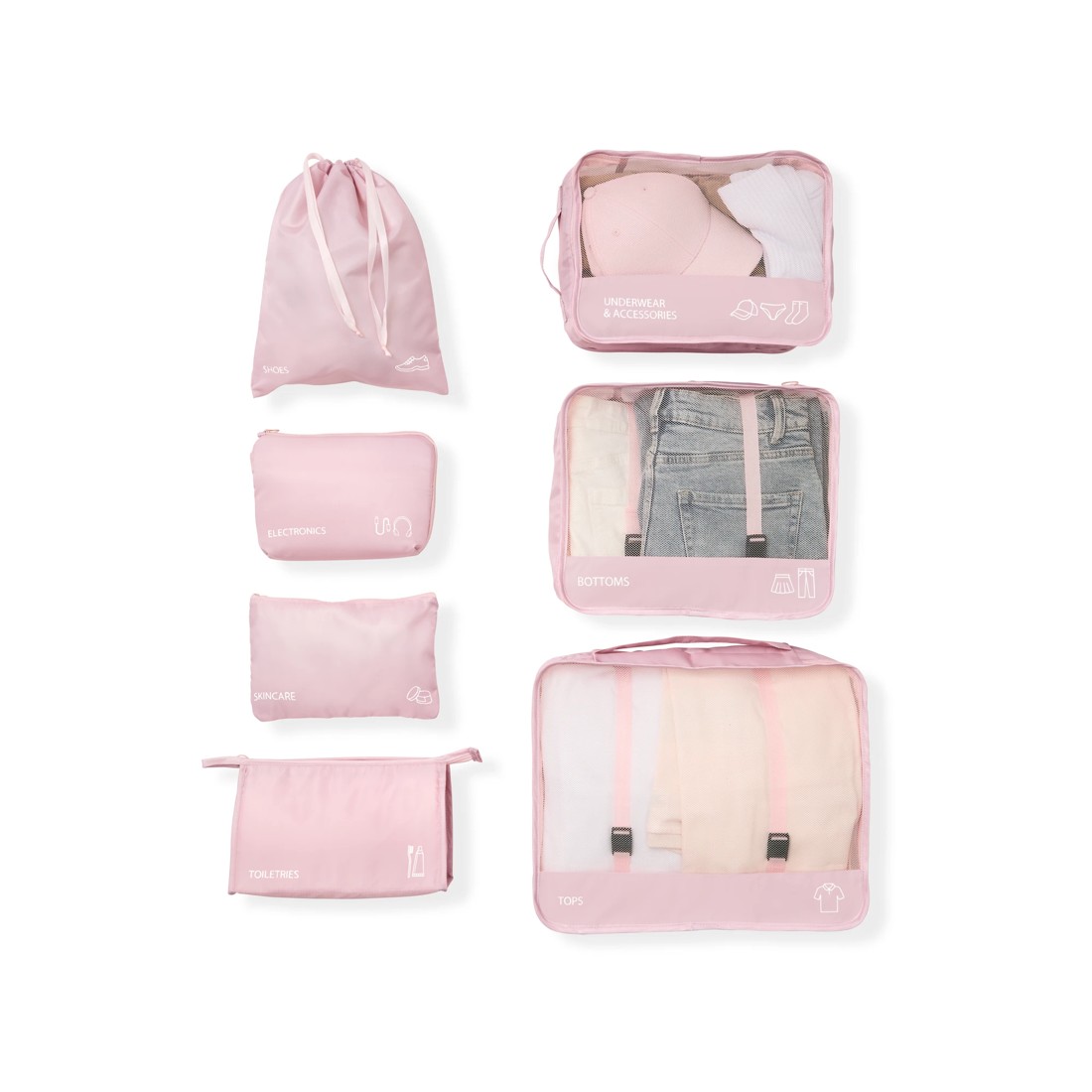 4 7 Piece Packing Cube - Pink, 4 of 10