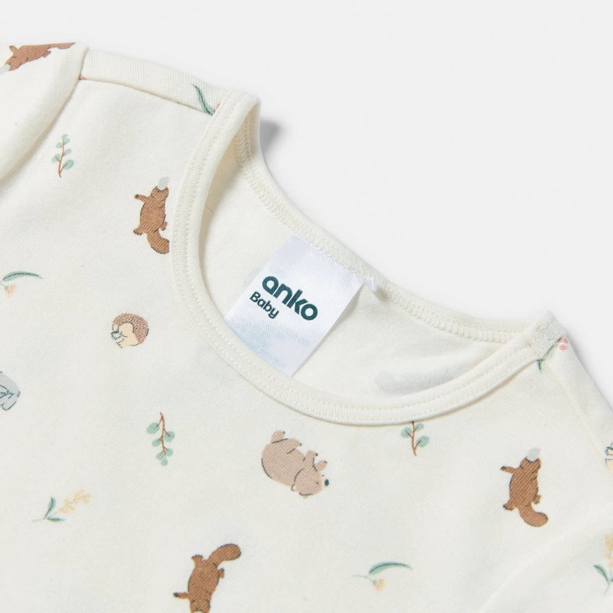 8 3 Pack Short Sleeve Print Bodysuits TAN WOMBAT, 8 of 8