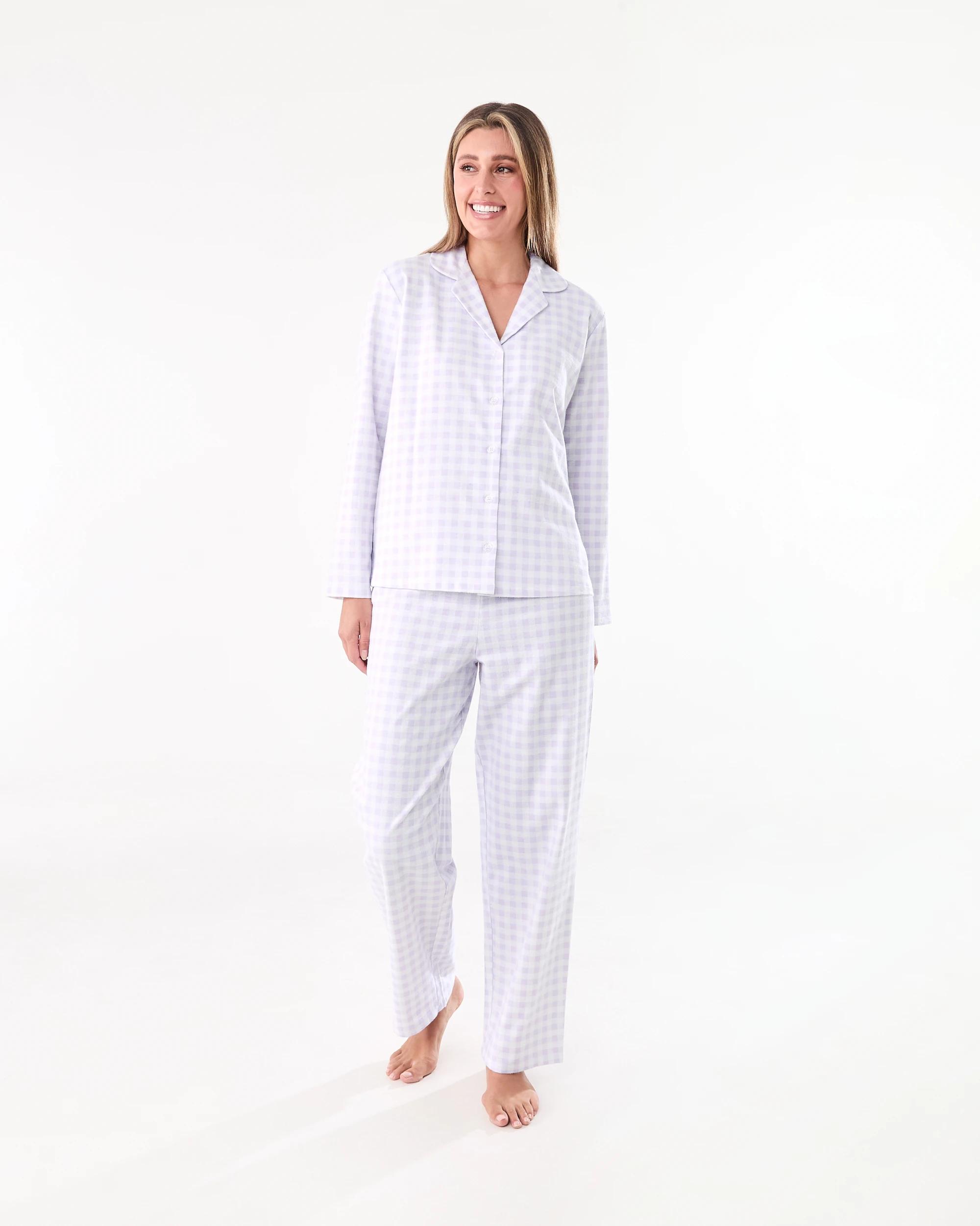 1 Cotton Flannel Pyjama Set Lily Check, 1 of 7