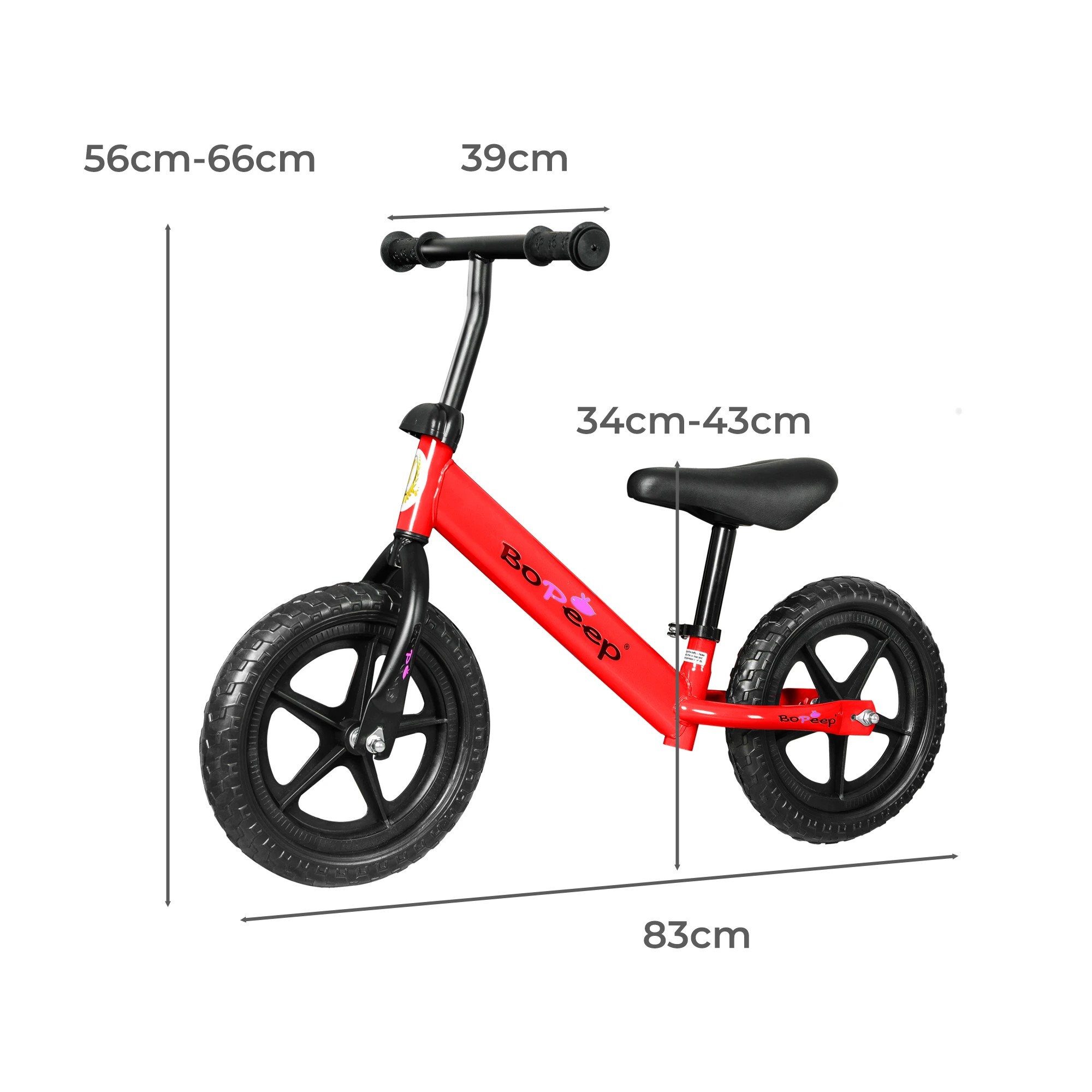 3 Bopeep Kids Balance Bike - Red, 3 of 6