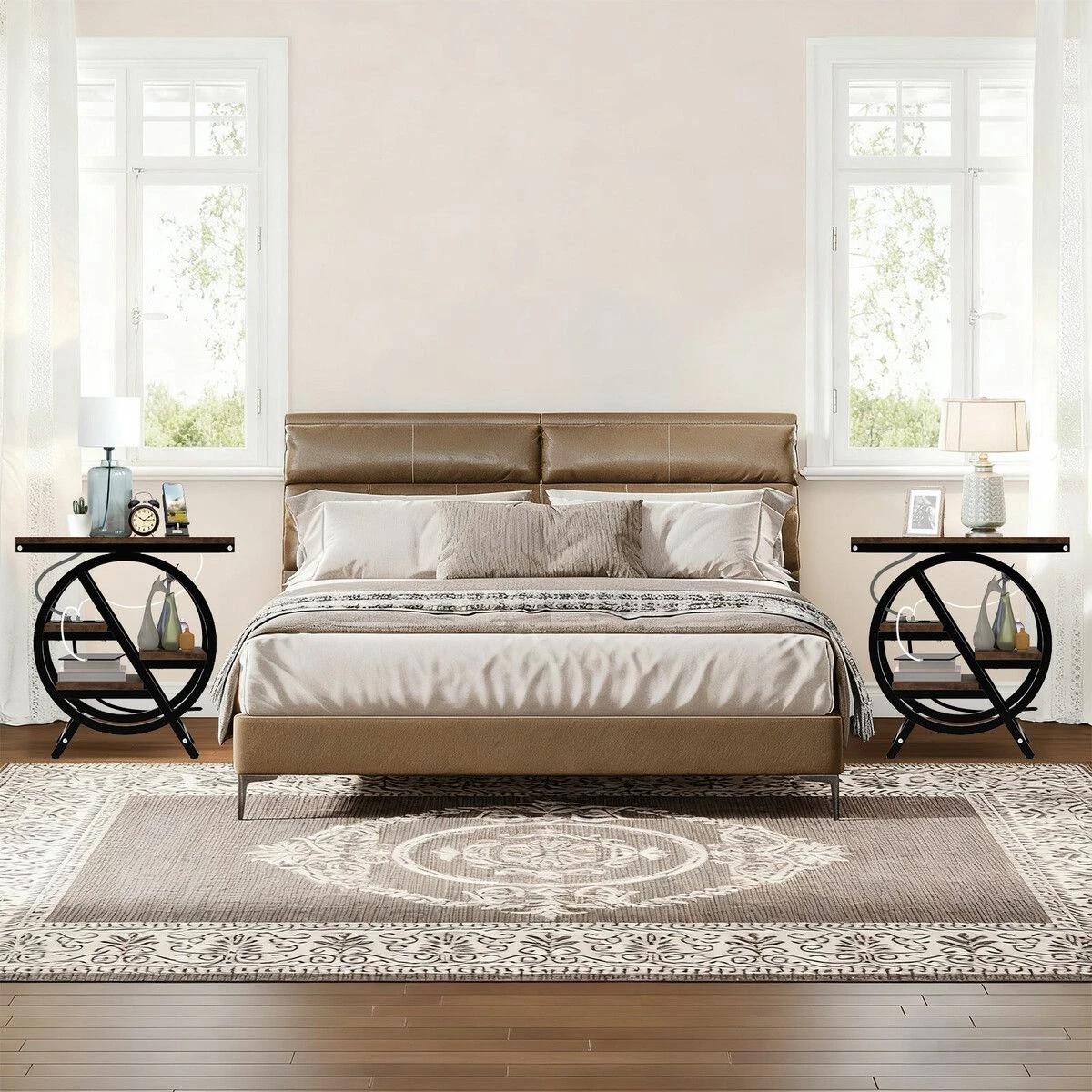 5 LUXSUITE Sofa Bed Side Table with Charging Station Hall Entry Lamp, 5 of 6