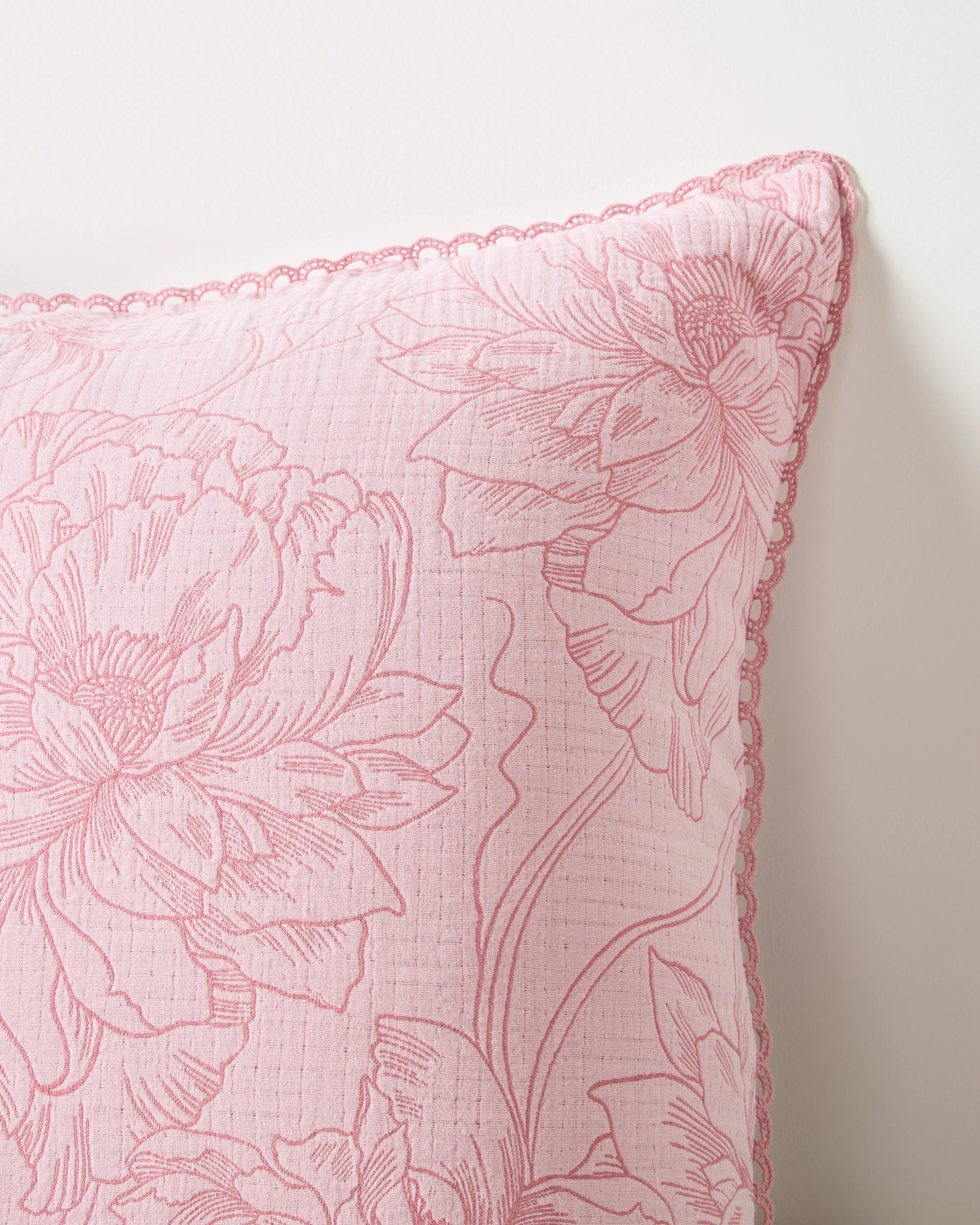 2 Target Dayna Floral Textured European Pillowcase - One Size - Pink, 2 of 2