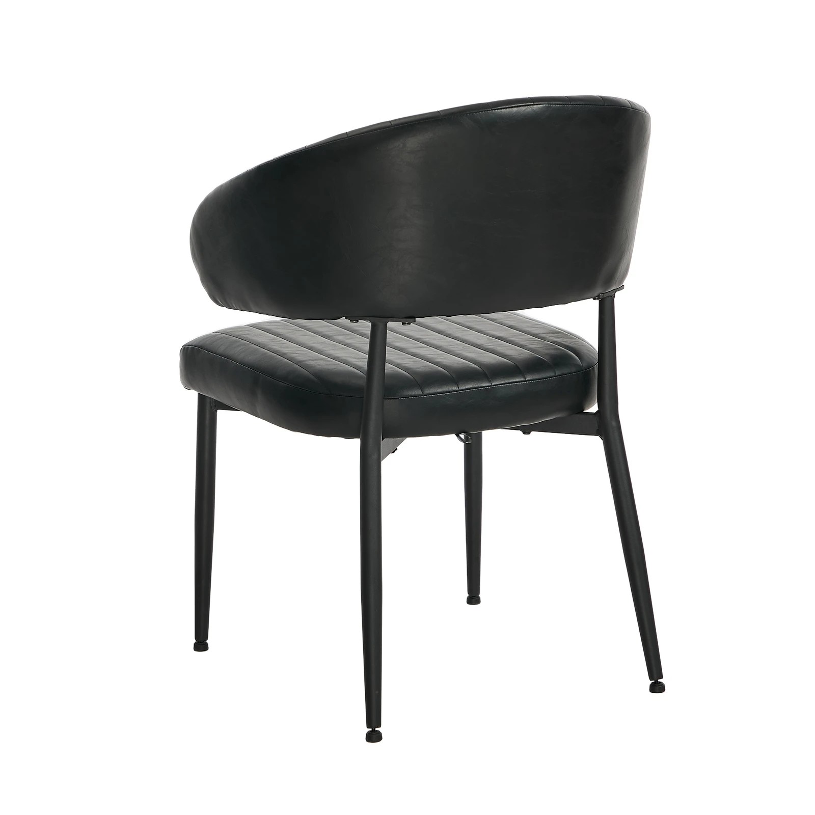 8 Oikiture 2x PU Leather Dining Chair Kitchen Padded Seat - Black, 8 of 9