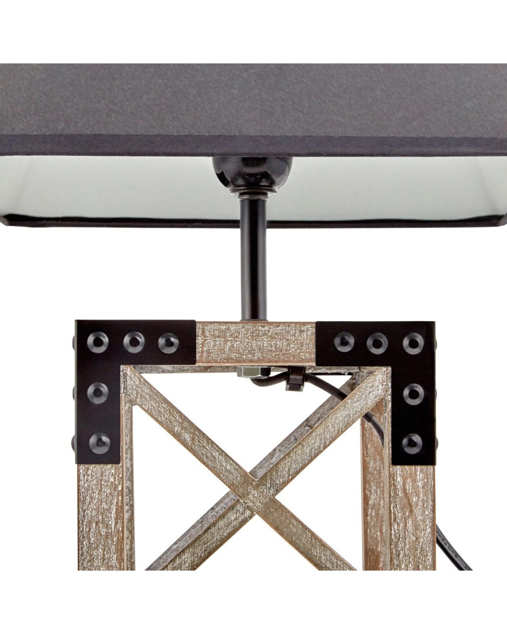 3 BR Home Wooden Table Lamp with Modern Rustic Geo Industrial Design, 3 of 7