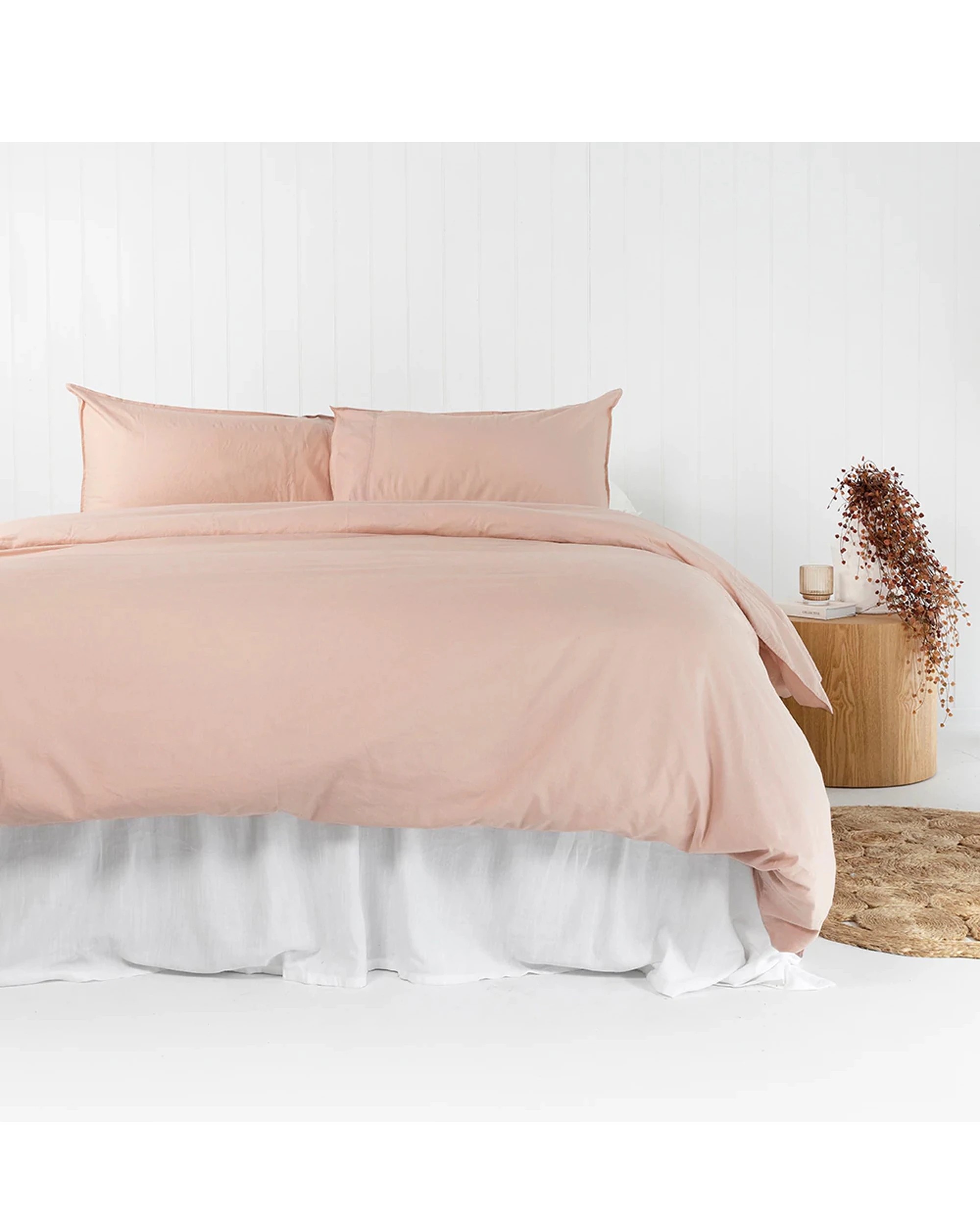 2 Bambury Temple Quilt Cover Set Organic Cotton Rosewater - Plain, 2 of 3