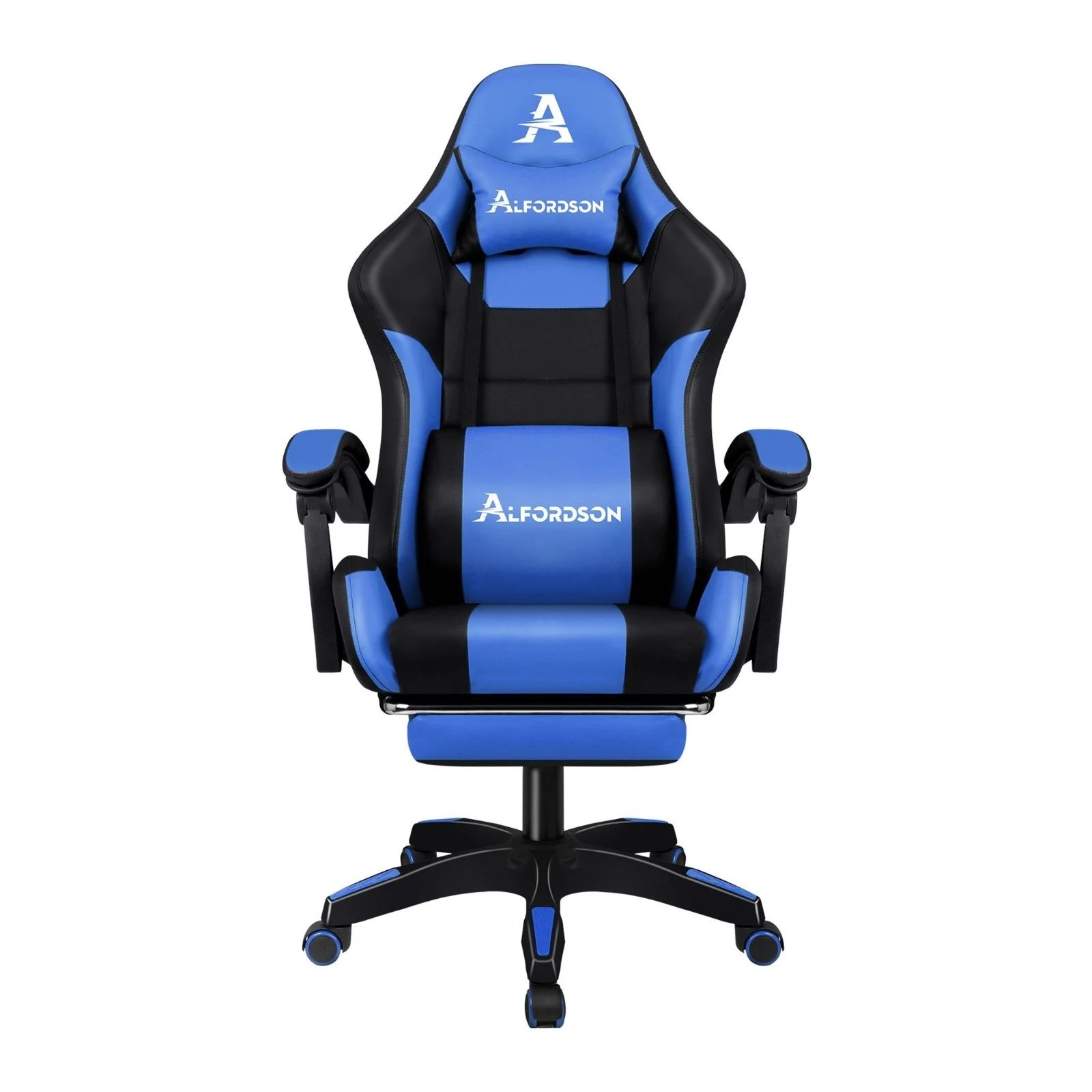 6 Alfordson Gaming Office Chair Extra Large Pillow Racing Executive Footrest Seat - Blue, 6 of 10