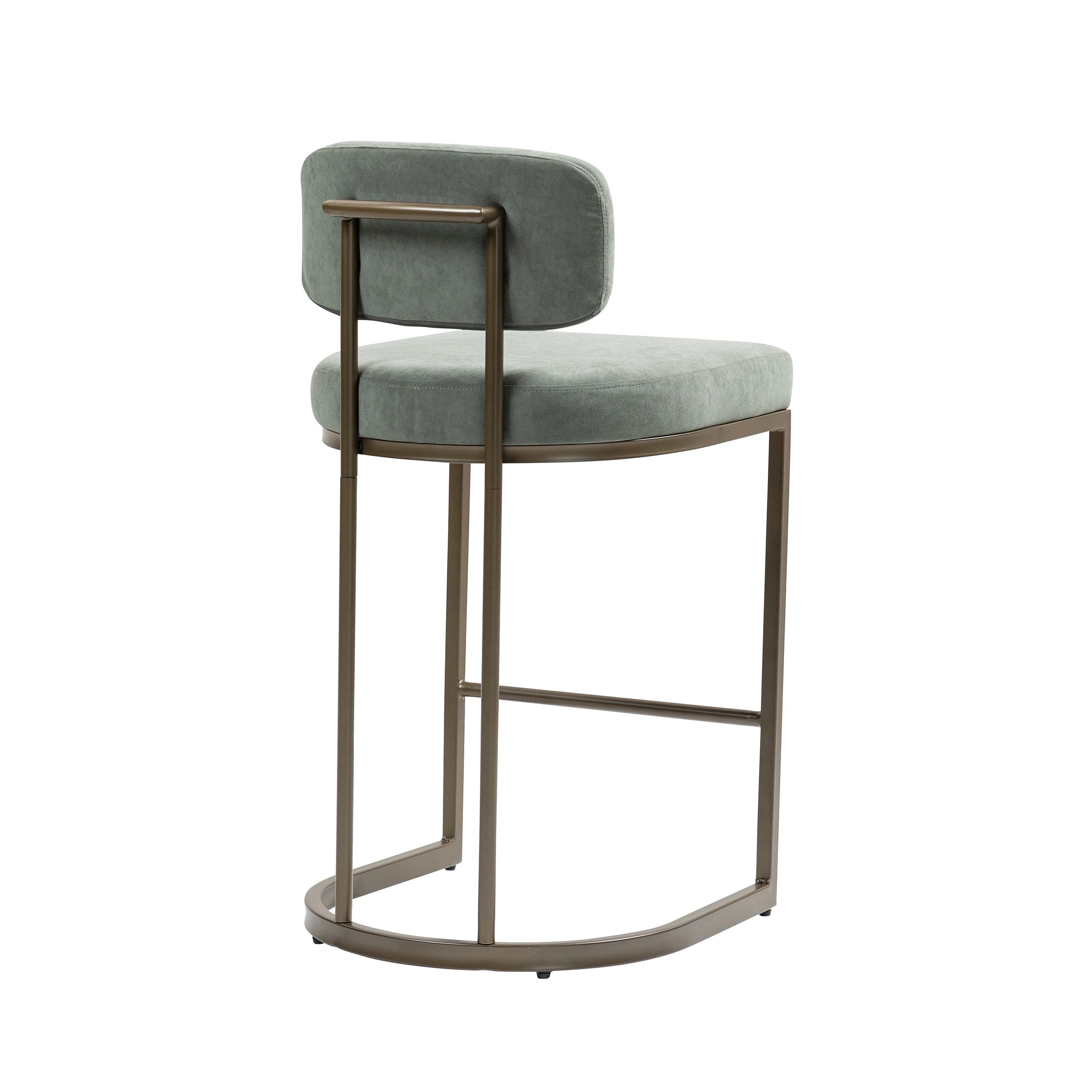 8 IHOMDEC Velvet Bar Stools with Metal Frame Set of 2 - Green - Green, 8 of 10